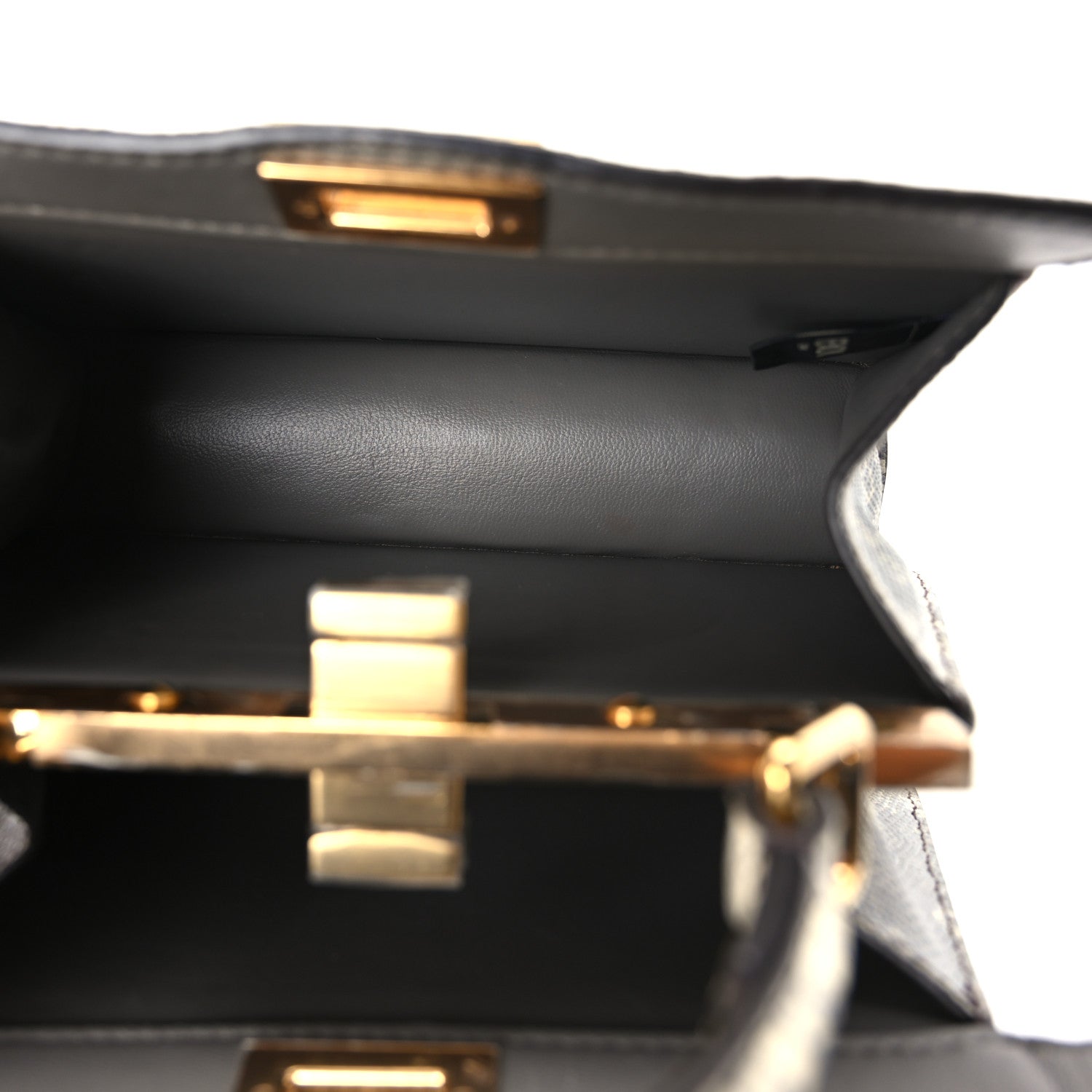 Lizard Togo Lucido Petite Peekaboo I SEE U Satchel Roccia - Image 6