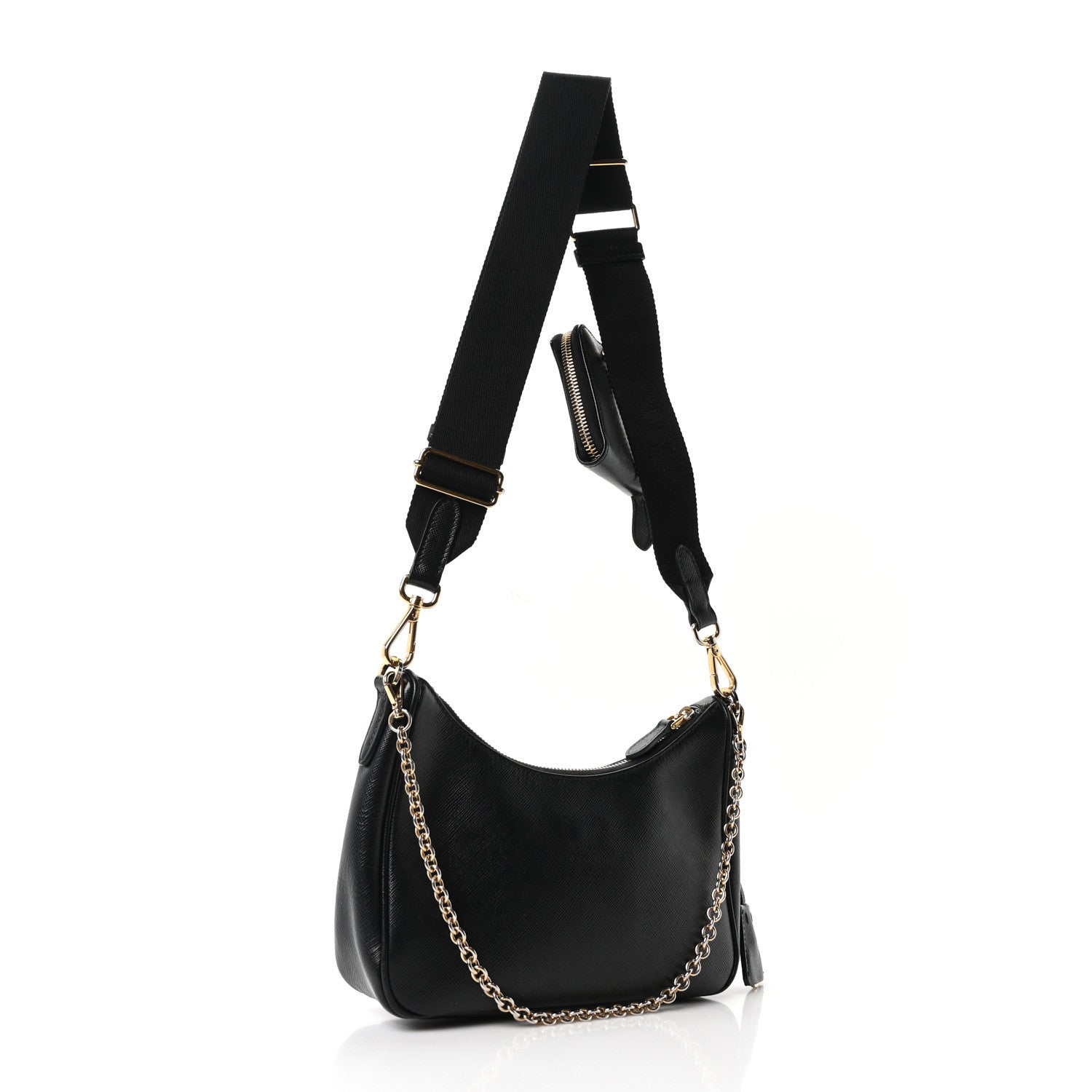 Saffiano Lux Re-Edition 2005 Shoulder Bag Black - Image 3