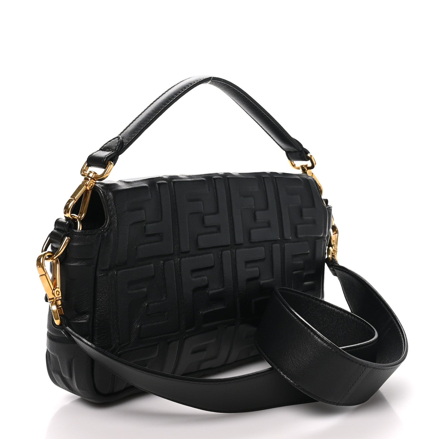 Nappa FF 1974 Embossed Baguette Black - Image 3