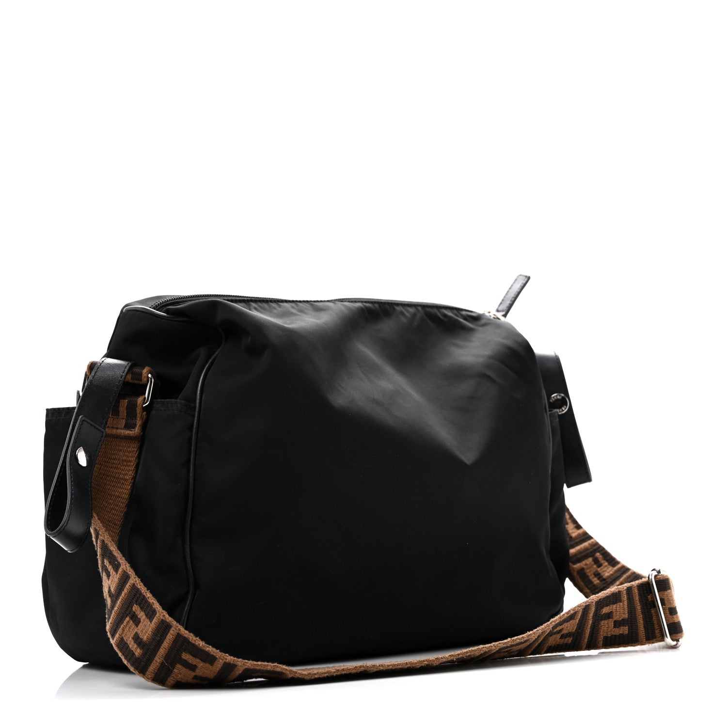 Calfskin Nylon FF Logo Embossed Changing Bag Black - Image 4