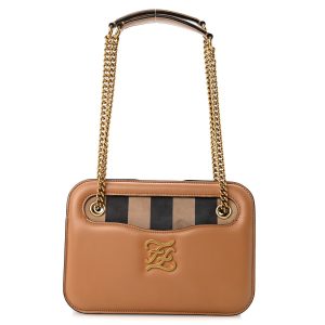 Vitello King Nubuck Pequin Karligraphy Pocket Shoulder Bag Biscuit Tobacco Moro