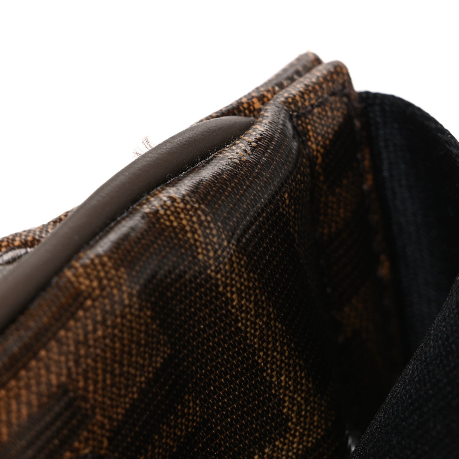 X FILA Glazed Fabric Vitello Century FF 1974 Mania Belt Bag Mogano Panna Blueberry - Image 11