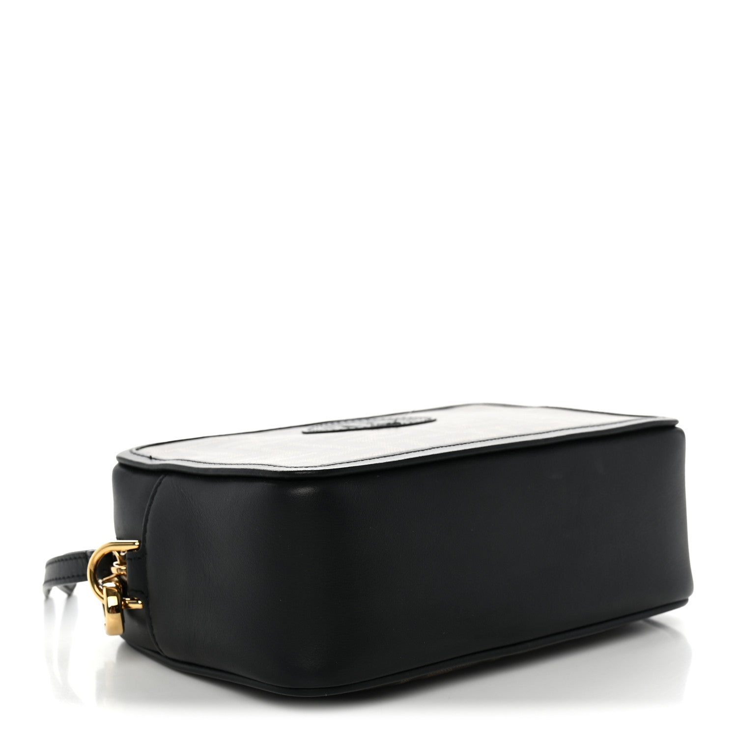 Glazed Fabric Vitello Century FF 1974 Stamp Patch Mini Camera Case Mogano Panna Black - Image 4