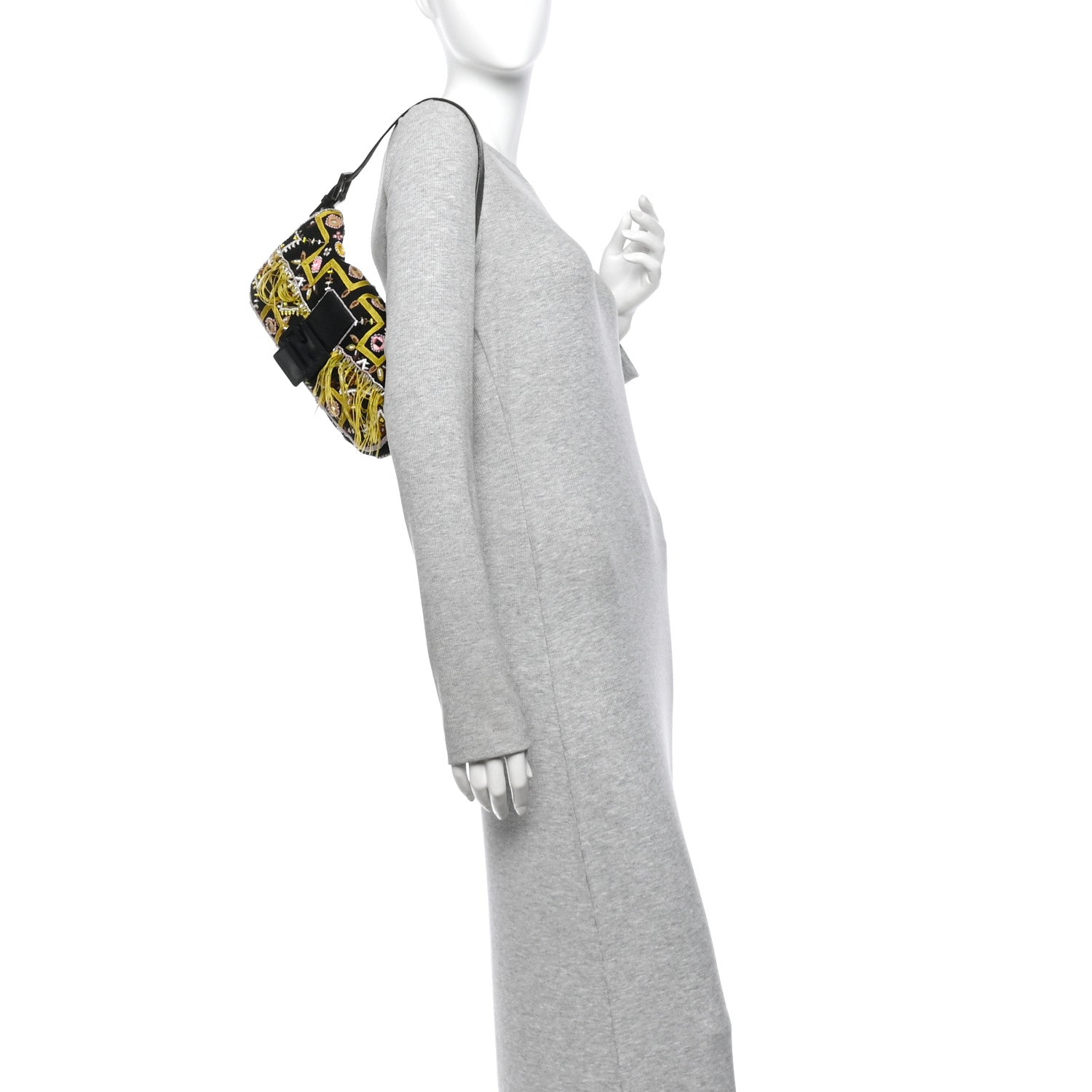 Canvas Beaded Baguette Black Multicolor - Image 2