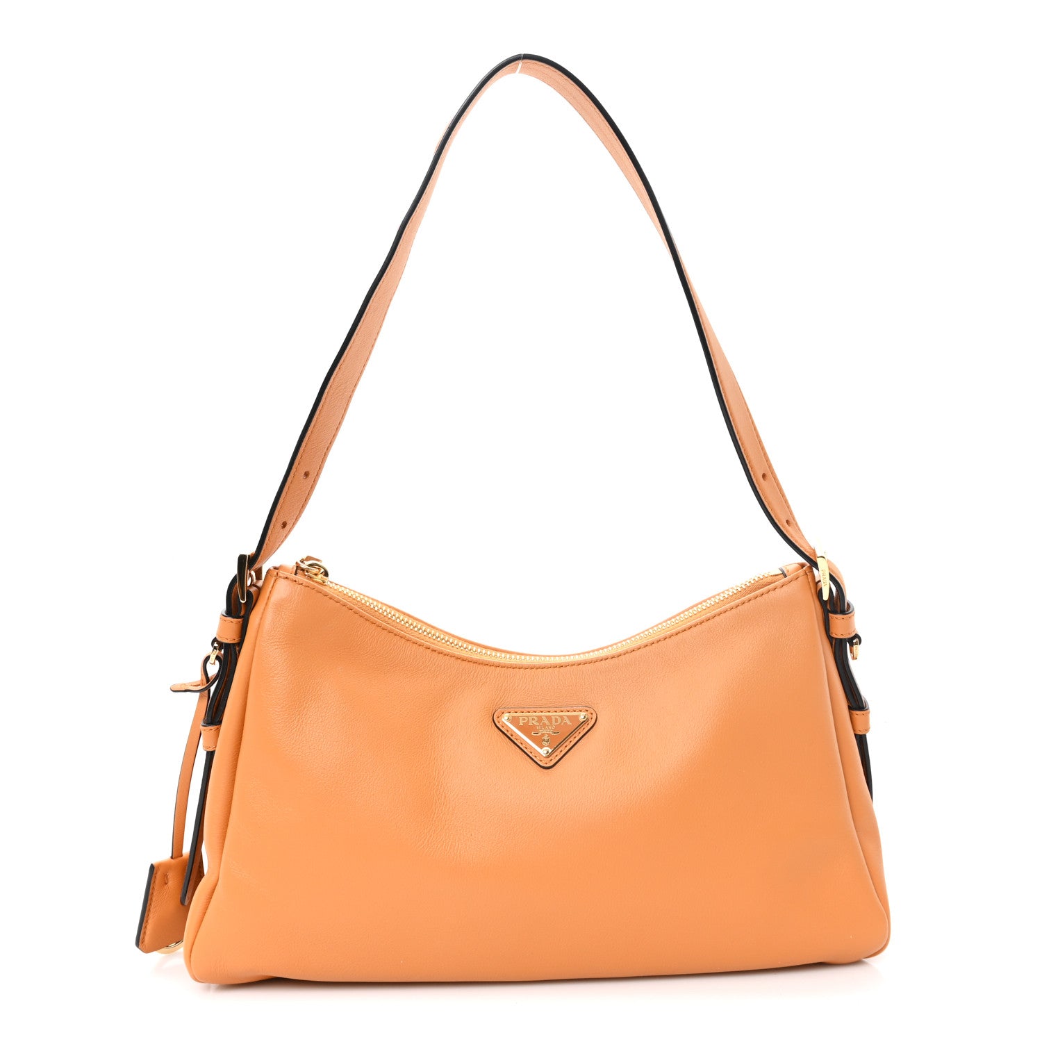 Soft Calfskin Medium Aimee Shoulder Bag Caramel