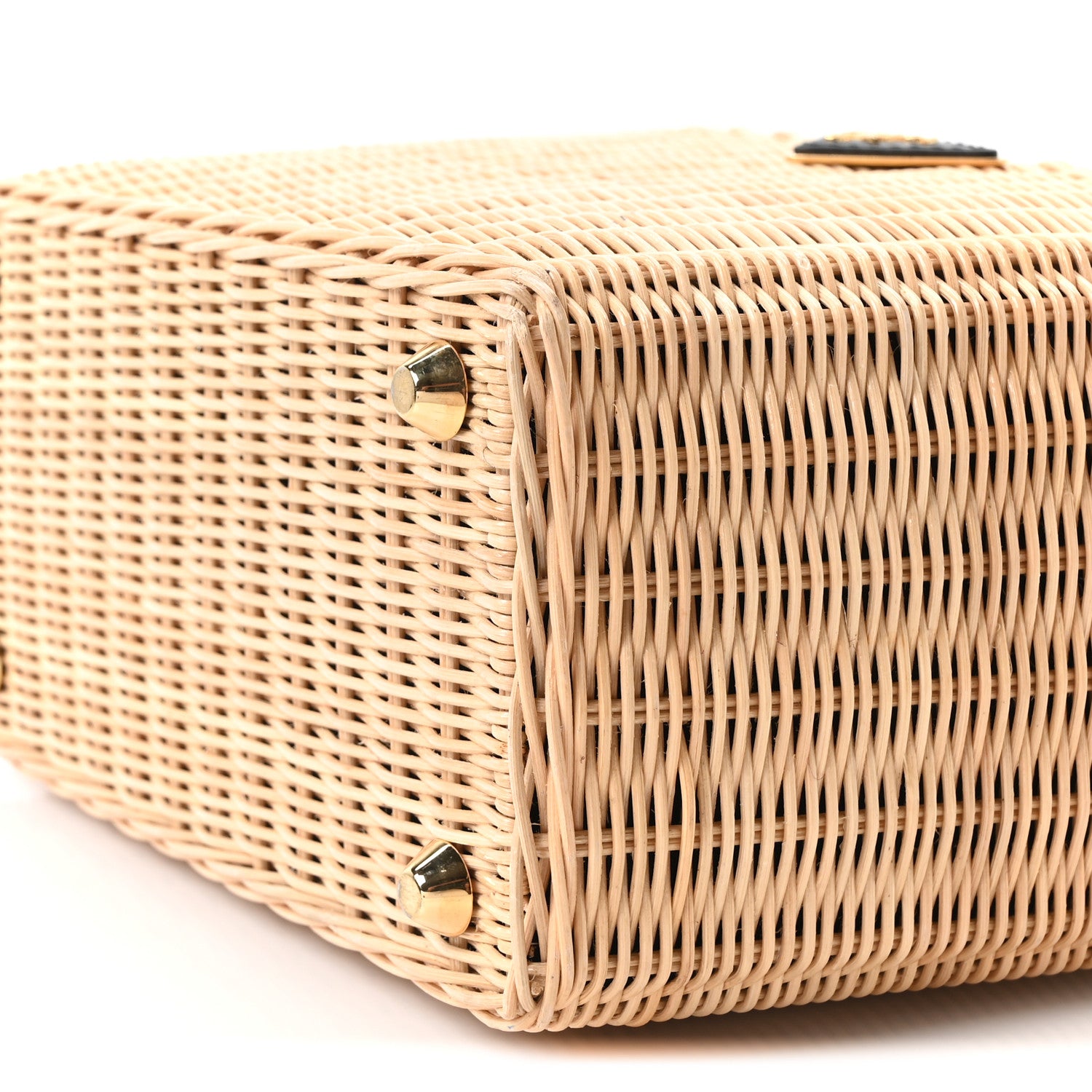 Wicker Canvas Tote Naturale Black - Image 10