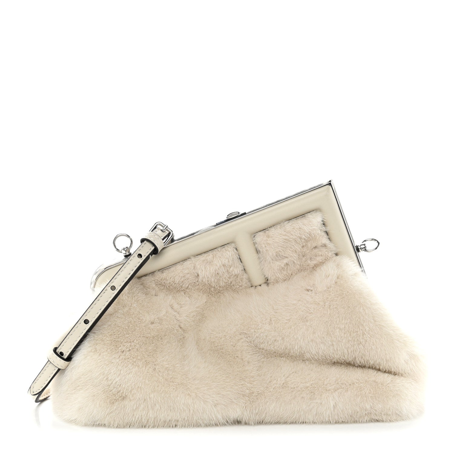 Mink Shiny Nappa Small Fendi First Latte Palladio