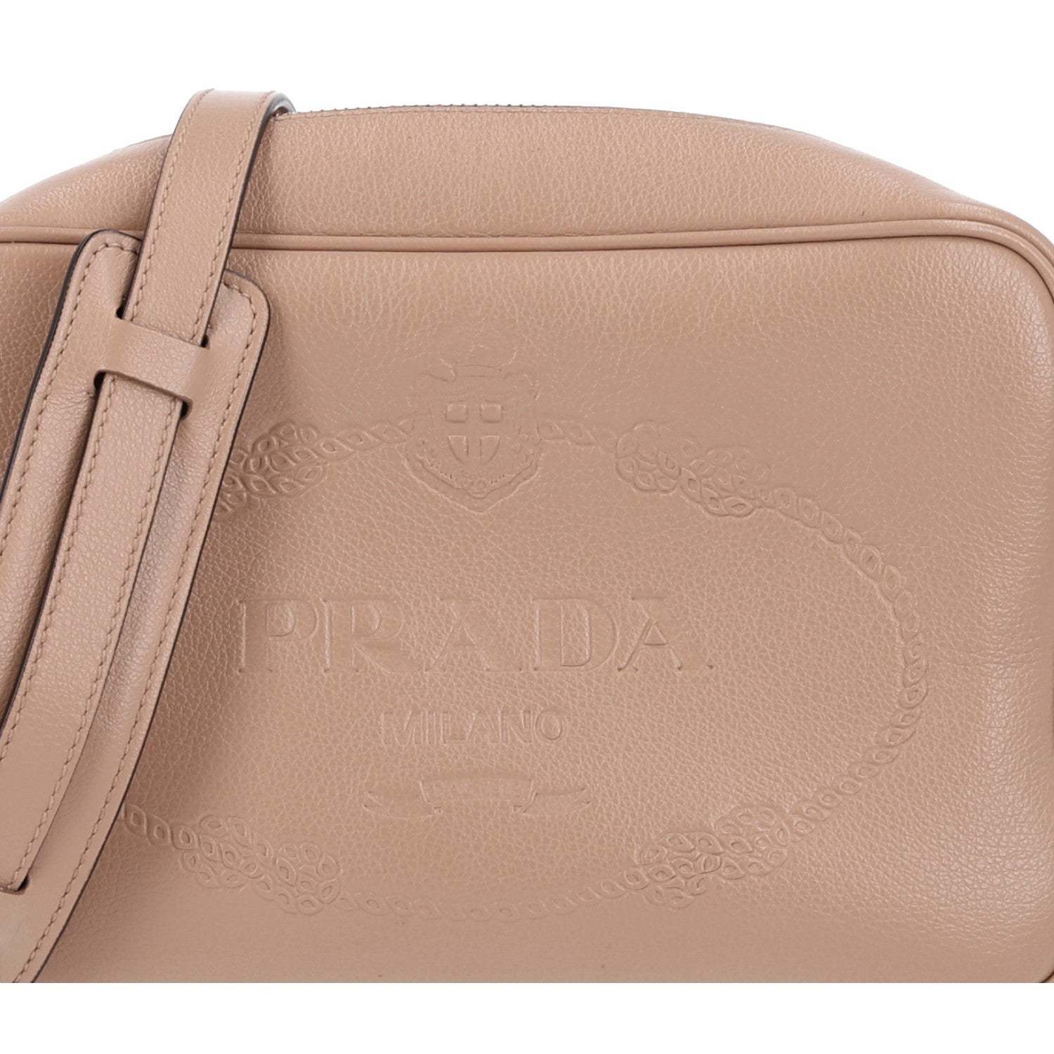 Glace Calfskin Embossed Logo Crossbody Cammeo - Image 8