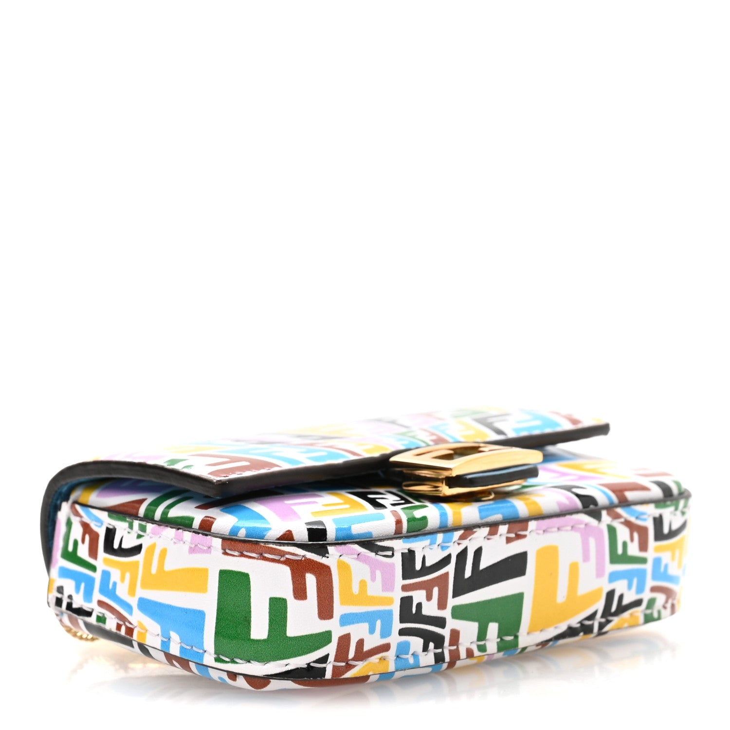 X SARAH COLEMAN Vitello Liberty Ceylon Micro FF Fish Eye Embossed Nano Baguette Charm Multicolor Cyber Blue - Image 4