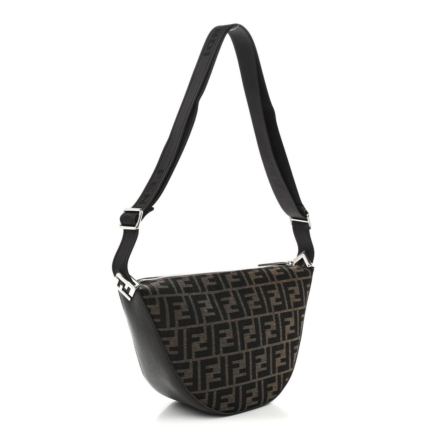 Fabric Jacquard FF Melon Bag Tobacco Black - Image 3