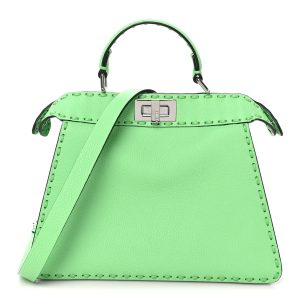 Cuoio Roma Sellerissima Nappa Sintetica Tape Stitch Small Peekaboo I SEE U Satchel Edamame