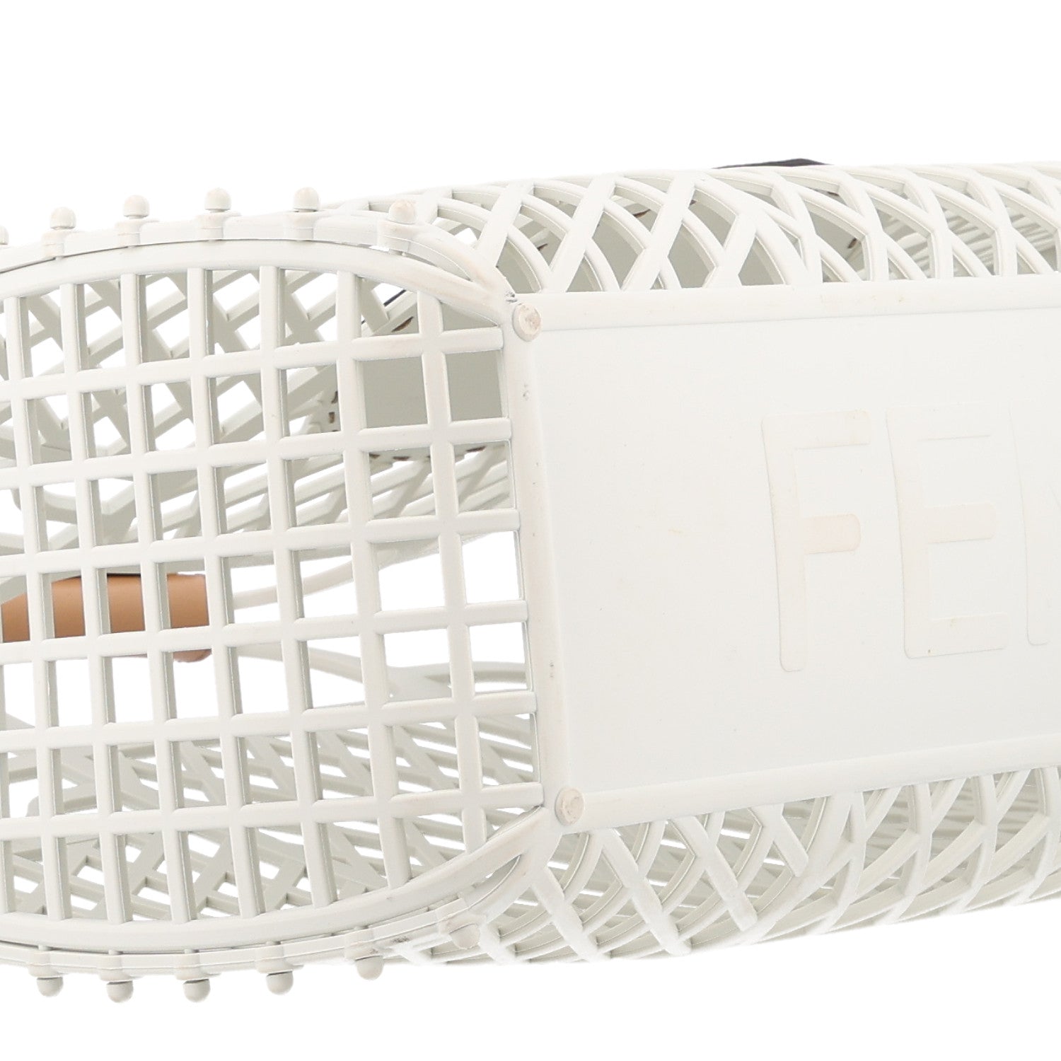 Recycled Plastic Vitello Liberty Matte Medium Fendi Basket White Ice Miele Scuro - Image 9