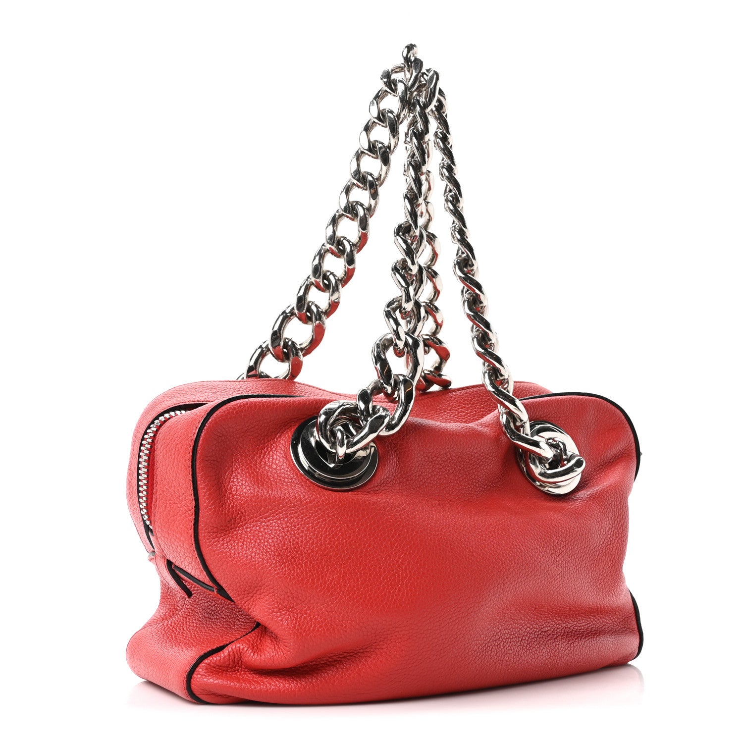 Vitello Daino Chain Satchel Bag Lacca - Image 3