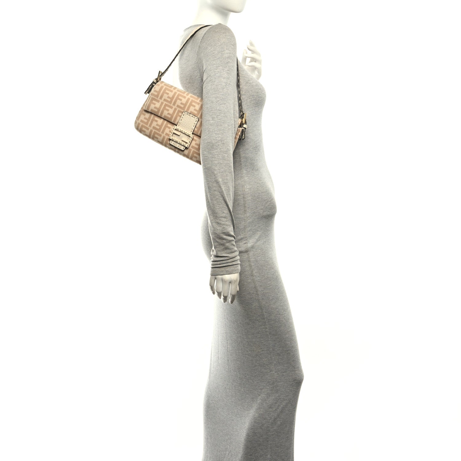 Wool Cuoio Romano Selleria FF 1974 Baguette 1997 Beige Cammello Camelia - Image 2