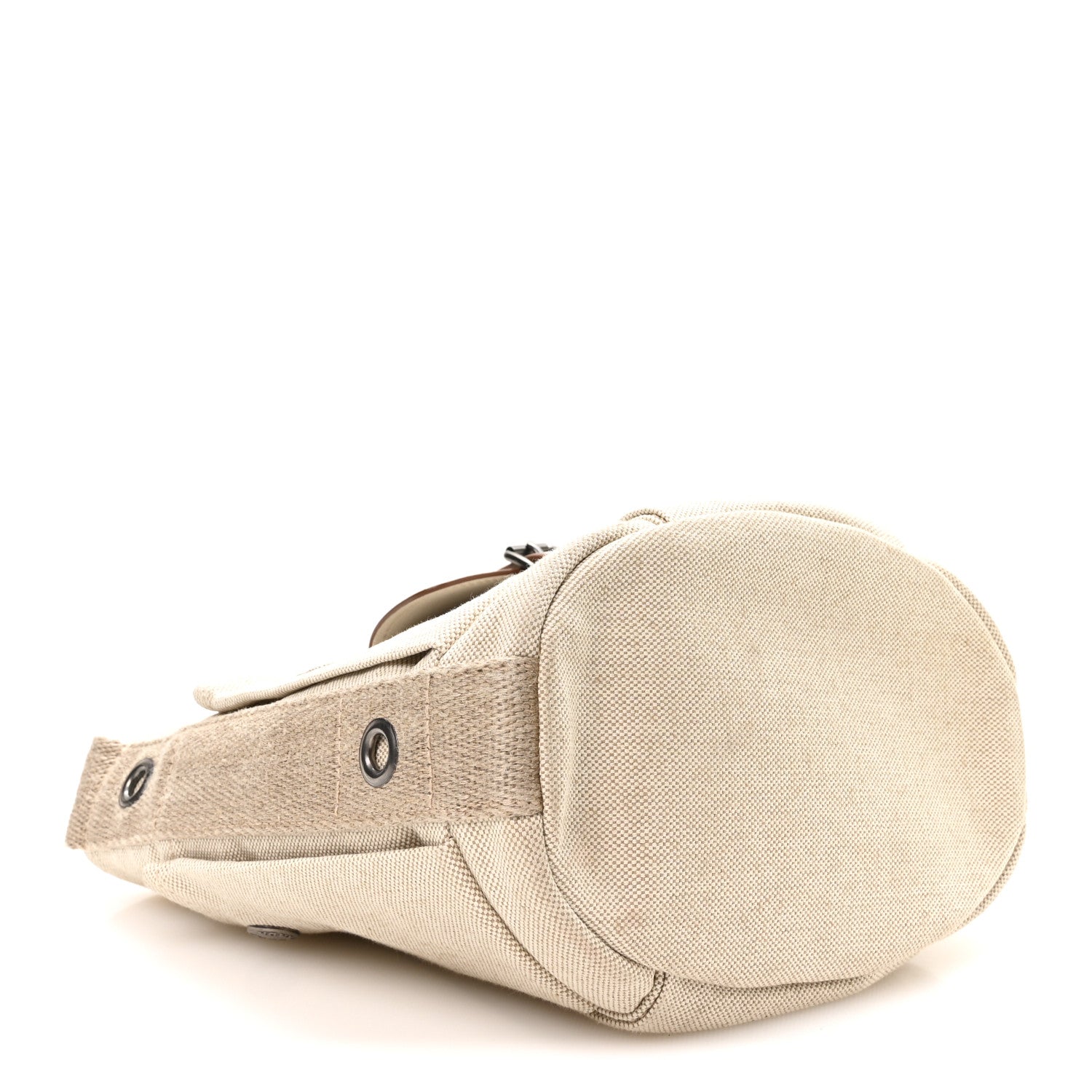 Canvas Calfskin Mini Route Bucket Bag Naturale - Image 4