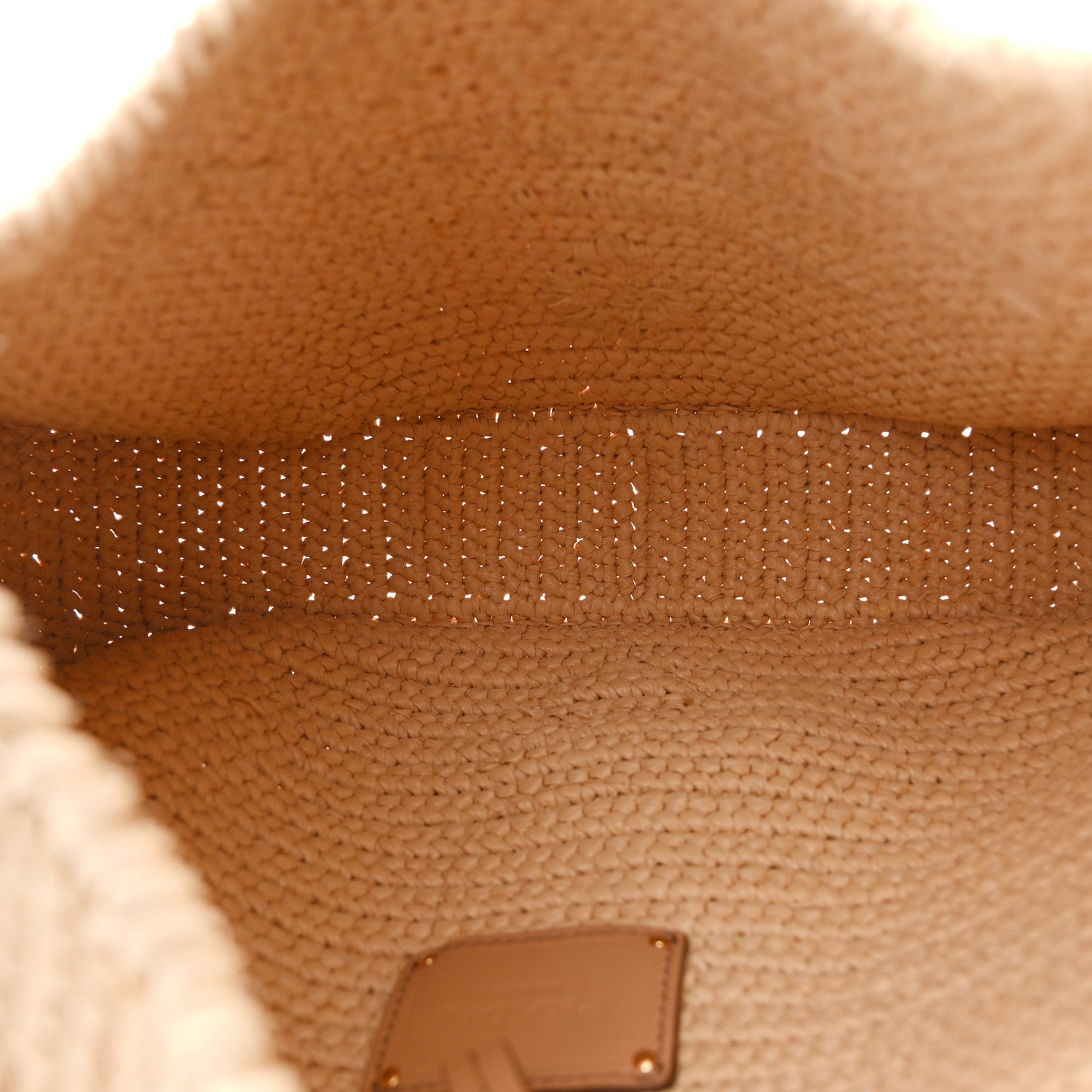 Yarn Raffia Effect Crochet Embroidered Logo Hobo Naturale - Image 5