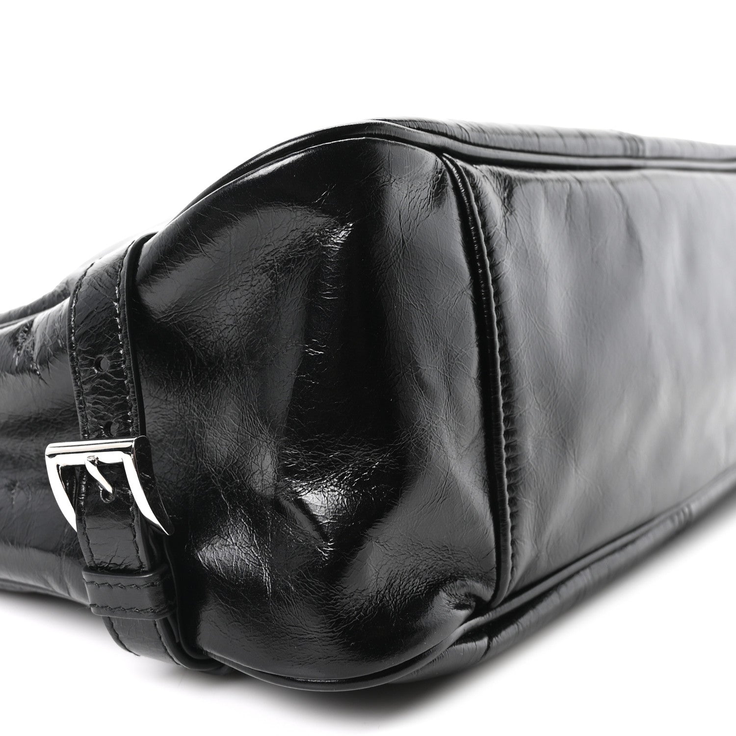 Vitello Shine Shoulder Bag Black - Image 8