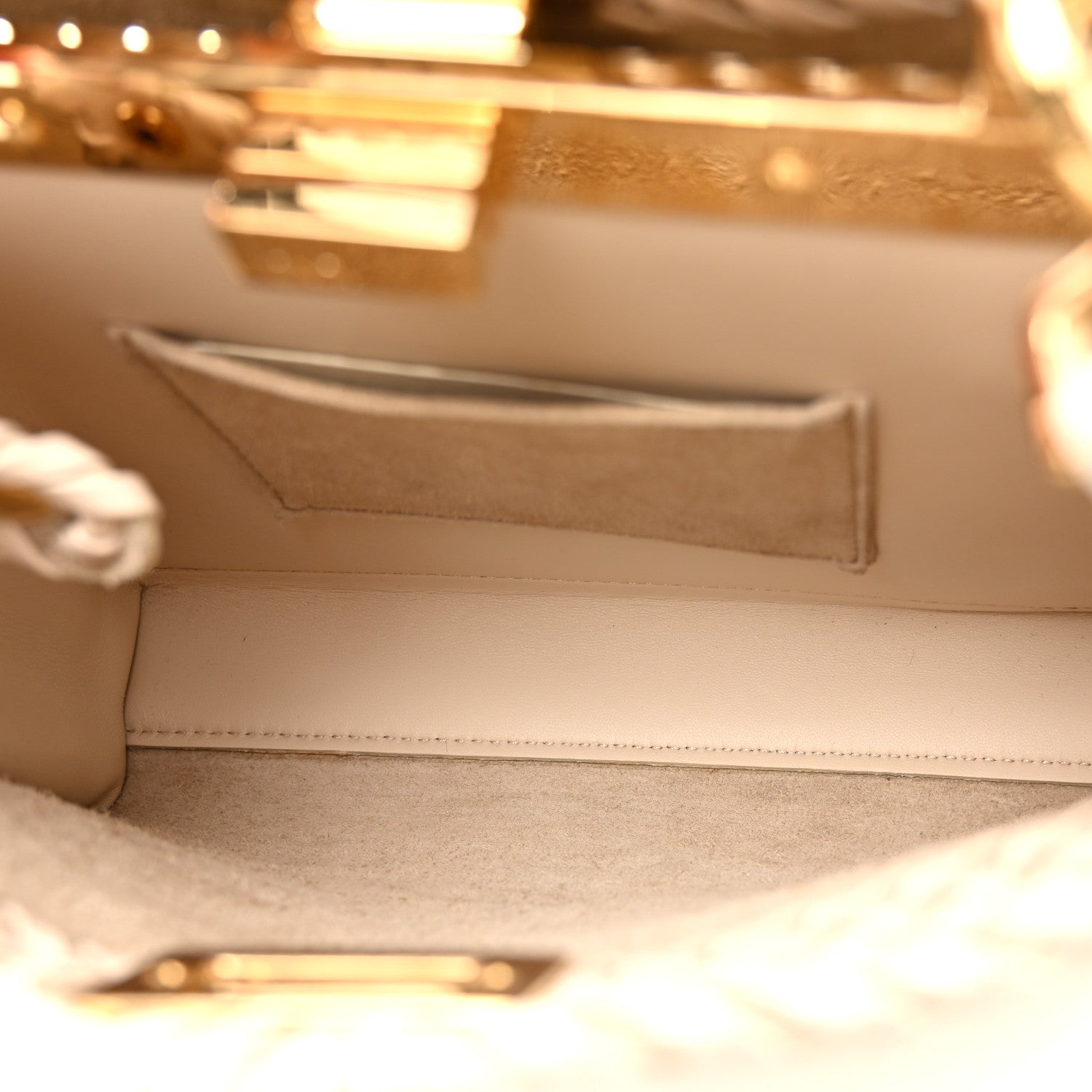 Nappa Interlace Mini Peekaboo Iconic Satchel Camelia - Image 6