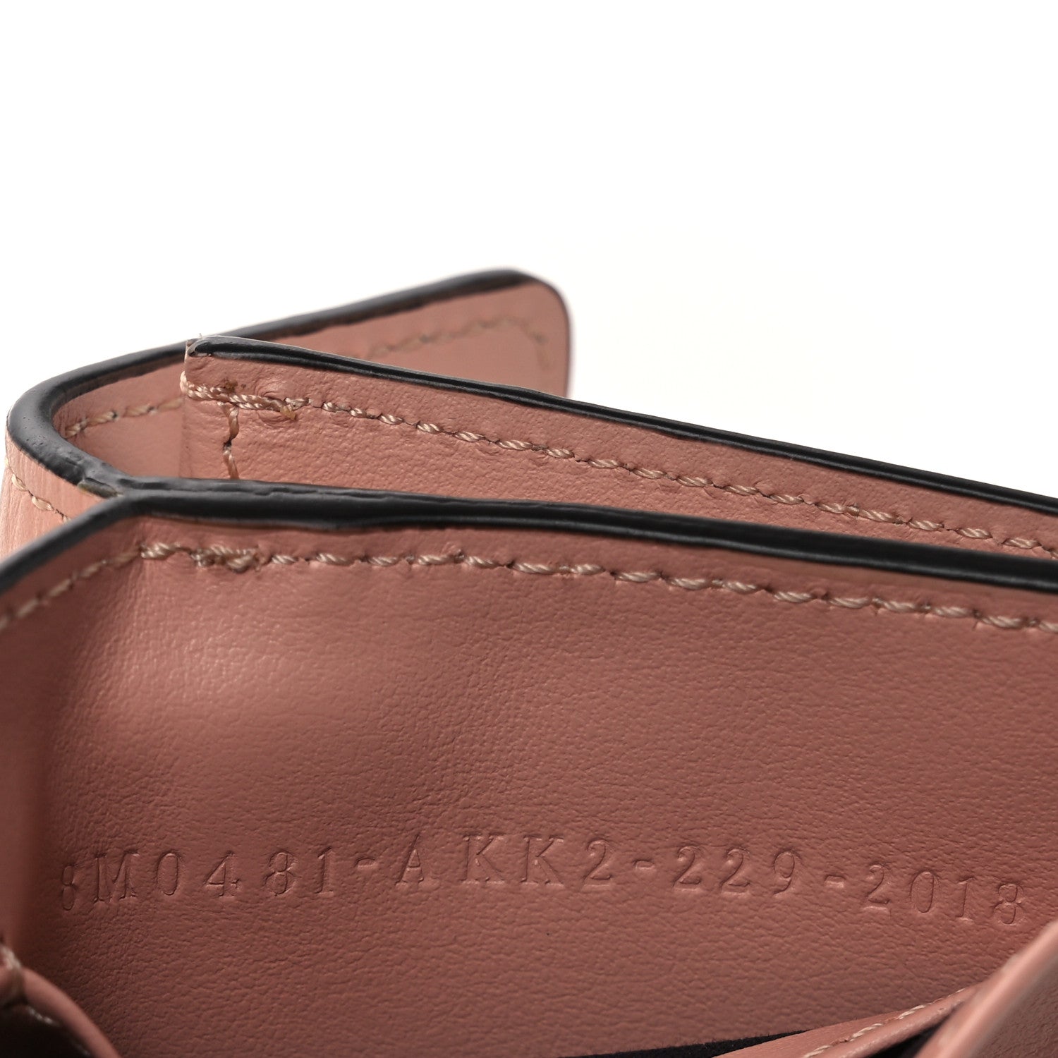 Vitello Kyoto Metal Fendi Roma Logo Micro Trifold Wallet with Chain Light Rose - Image 8