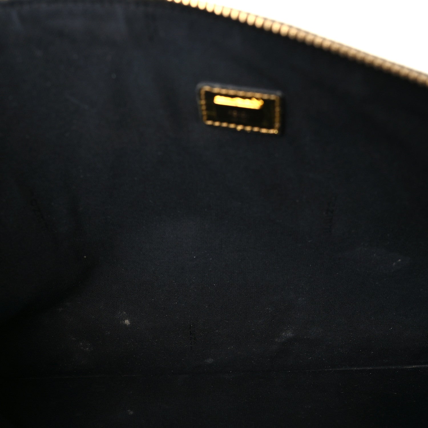 Laminated Craquele Lambskin Large Flat Pouch Gold - Image 5