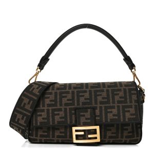 Fabric Jacquard FF 1974 Medium Baguette Tobacco Moro Black