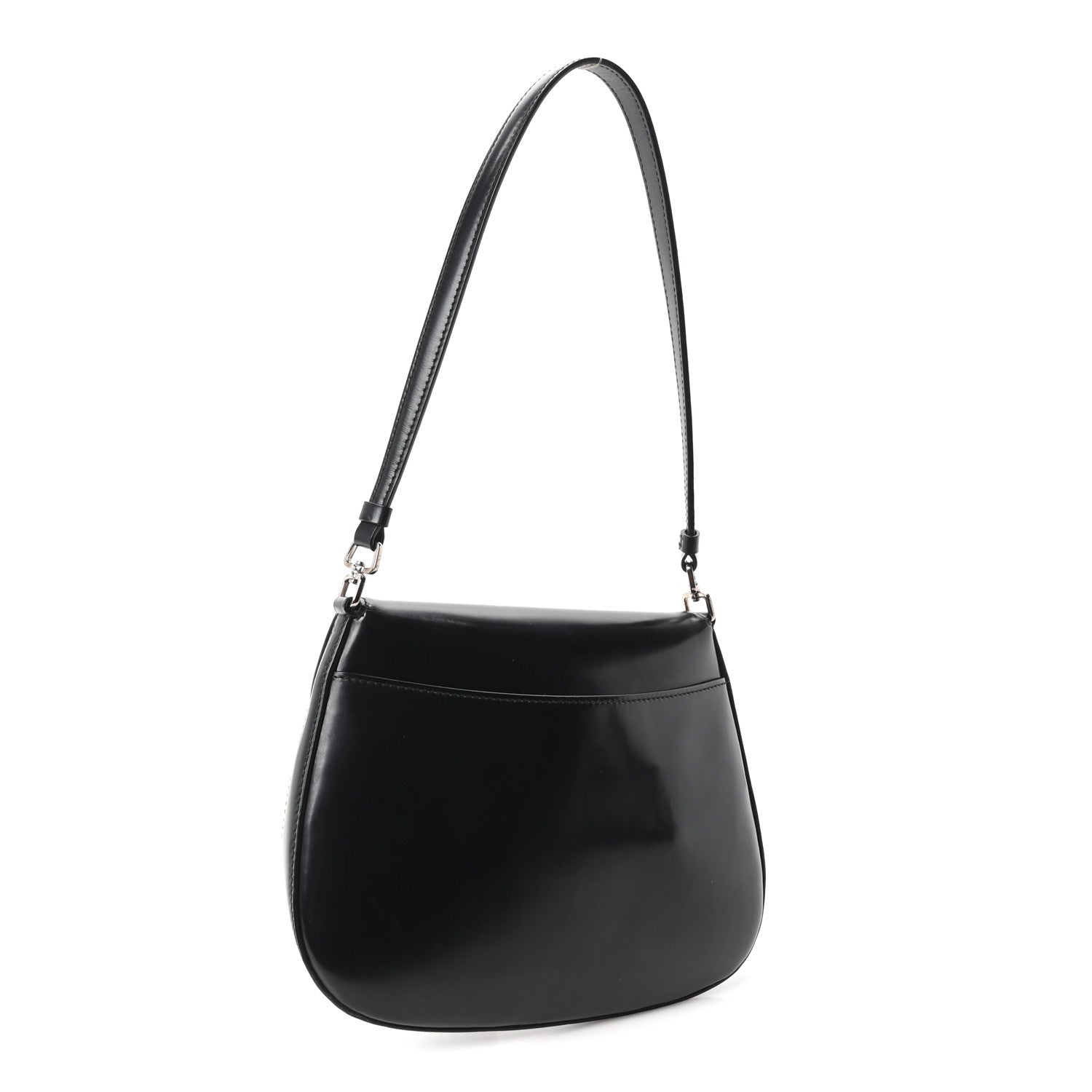 Spazzolato Cleo Flap Shoulder Bag Black - Image 3