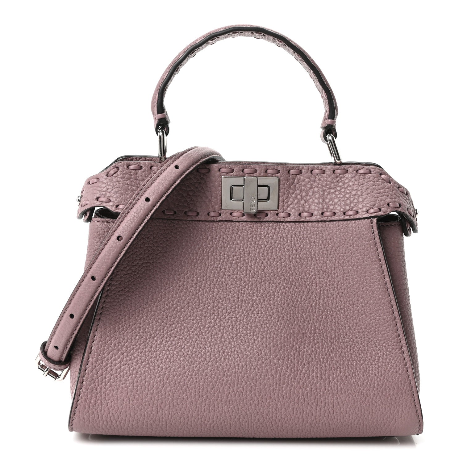 Cuoio Romano Selleria Macro Stitchings Mini Peekaboo Iconic Satchel Rose Camelia