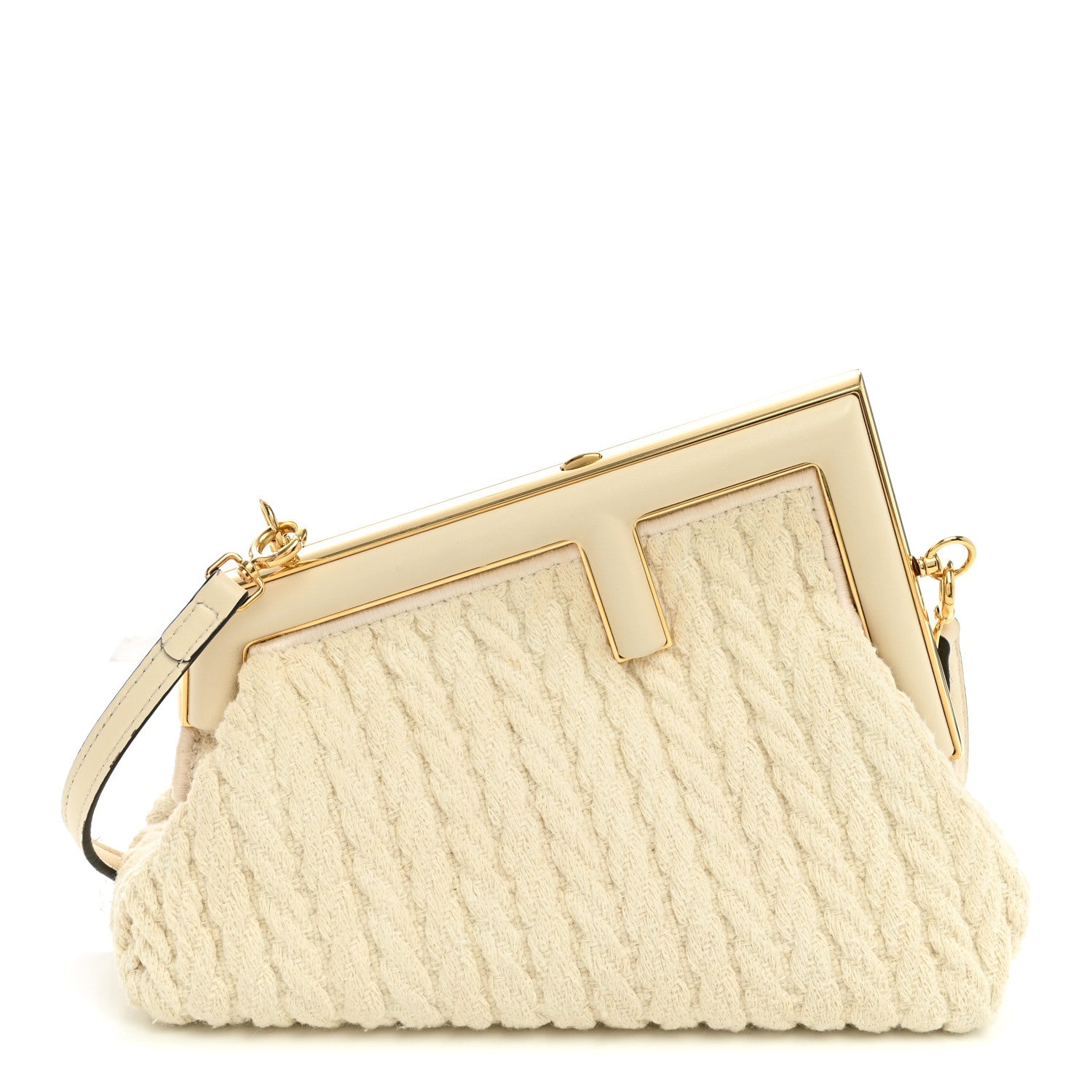 Woven Knit Nappa Small Fendi First White
