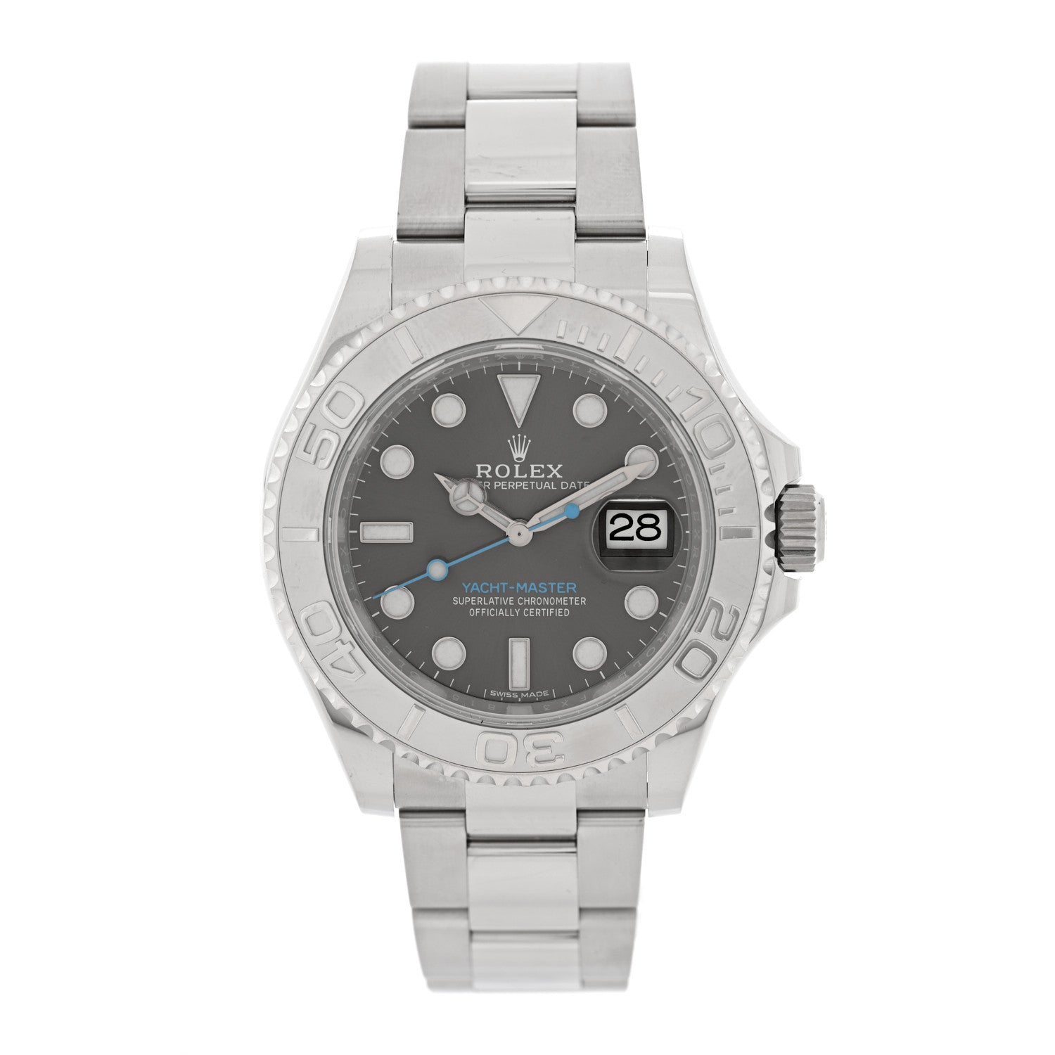 Stainless Steel Platinum 40mm Oyster Perpetual Date Yacht-Master Watch Slate 116622