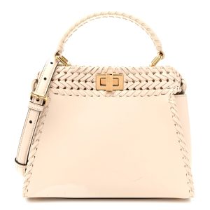 Nappa Interlace Mini Peekaboo Iconic Satchel Camelia