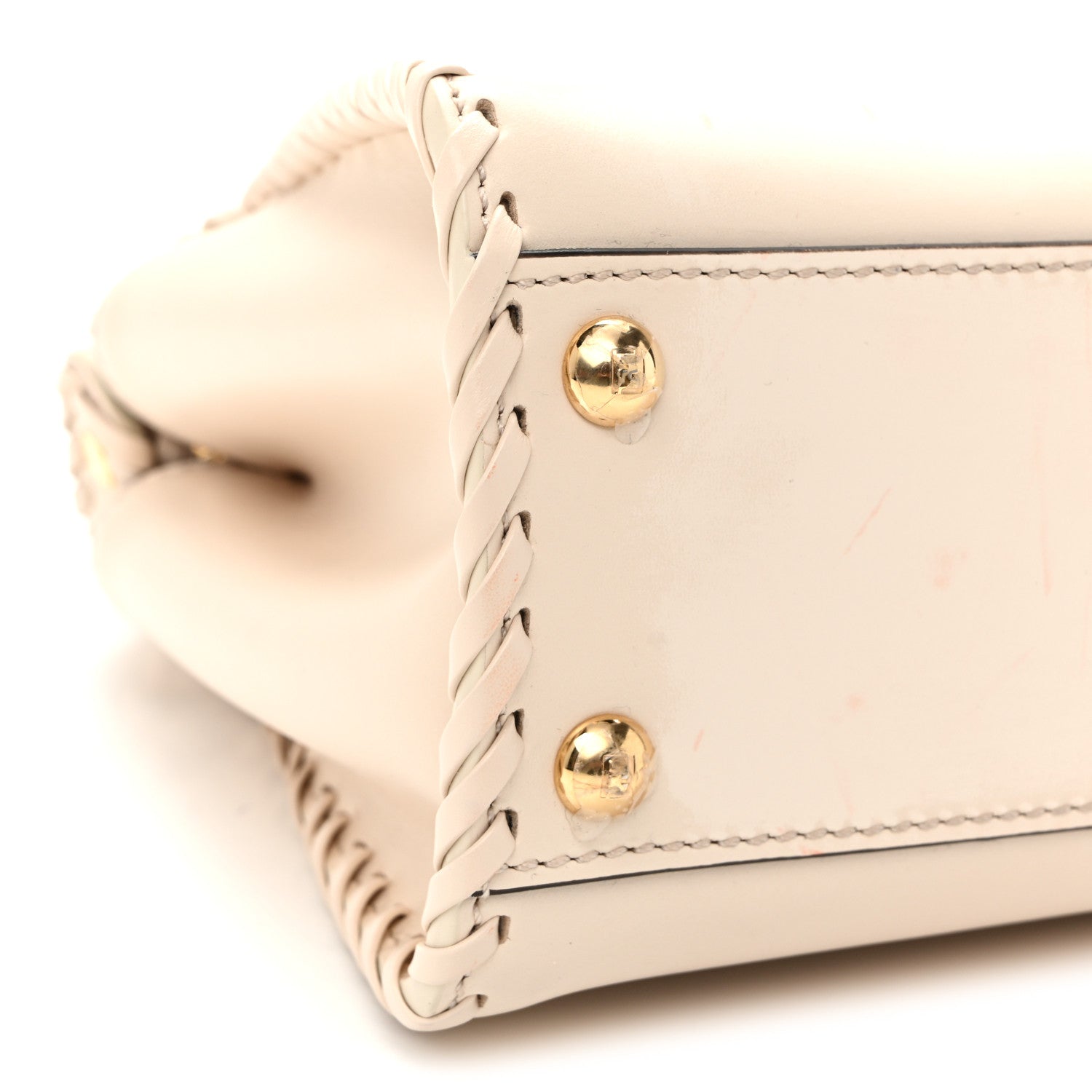 Nappa Interlace Mini Peekaboo Iconic Satchel Camelia - Image 10
