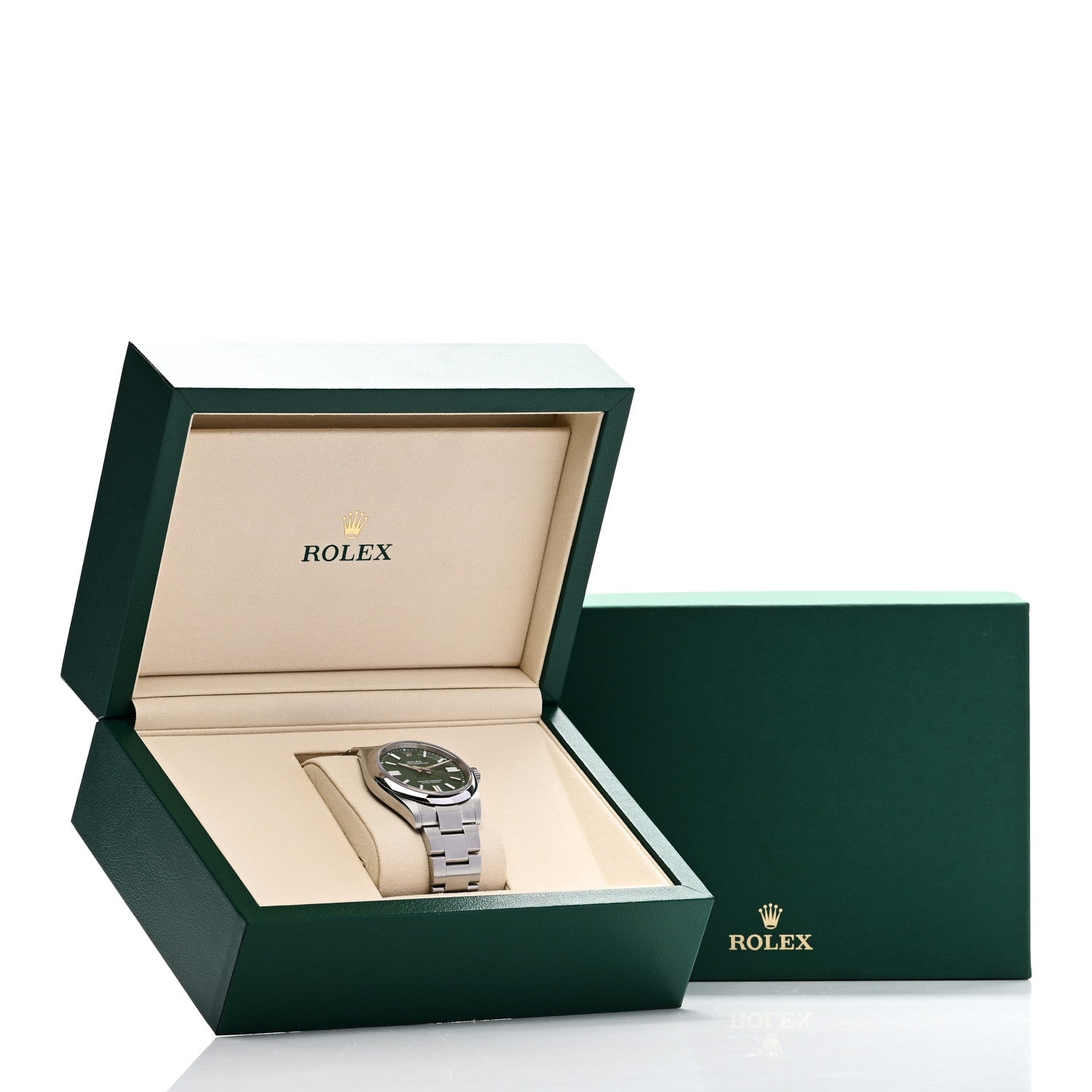 Stainless Steel 41mm Oyster Perpetual Watch Green 134300 - Image 5