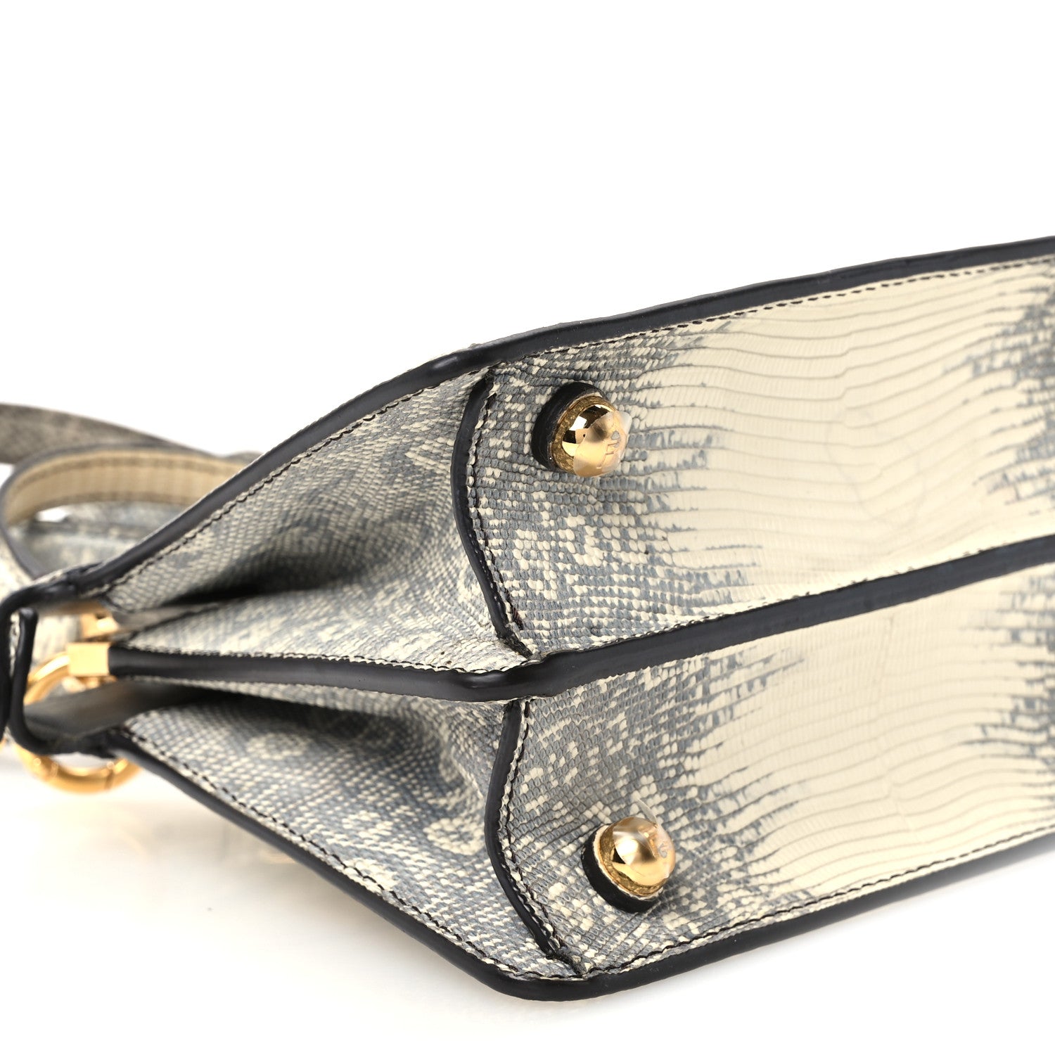 Lizard Togo Lucido Petite Peekaboo I SEE U Satchel Roccia - Image 11