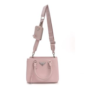 Saffiano Lux Micro Galleria Shoulder Bag Alabastro