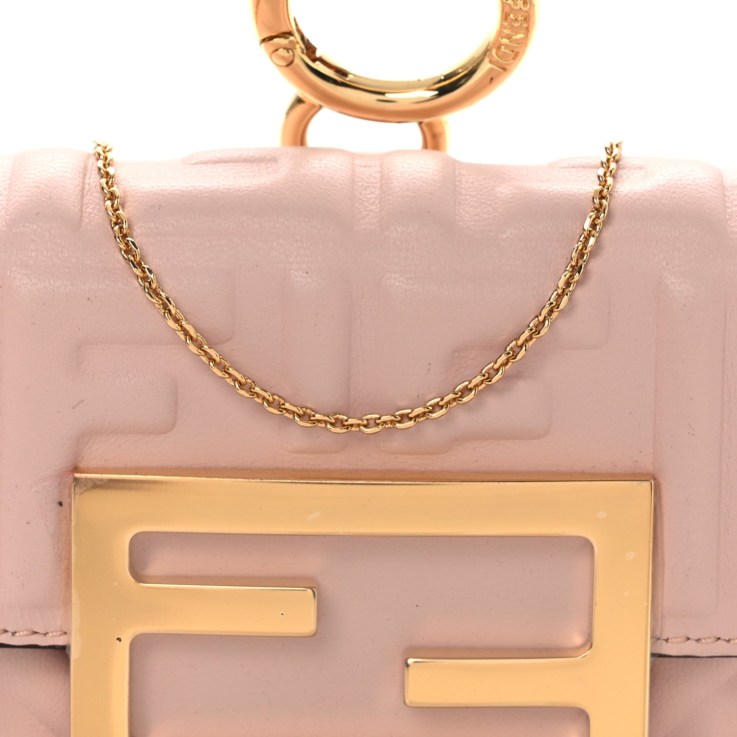 Nappa Matisse FF Embossed Nano Maxi Buckle Baguette Charm Rosa Quarzo - Image 8