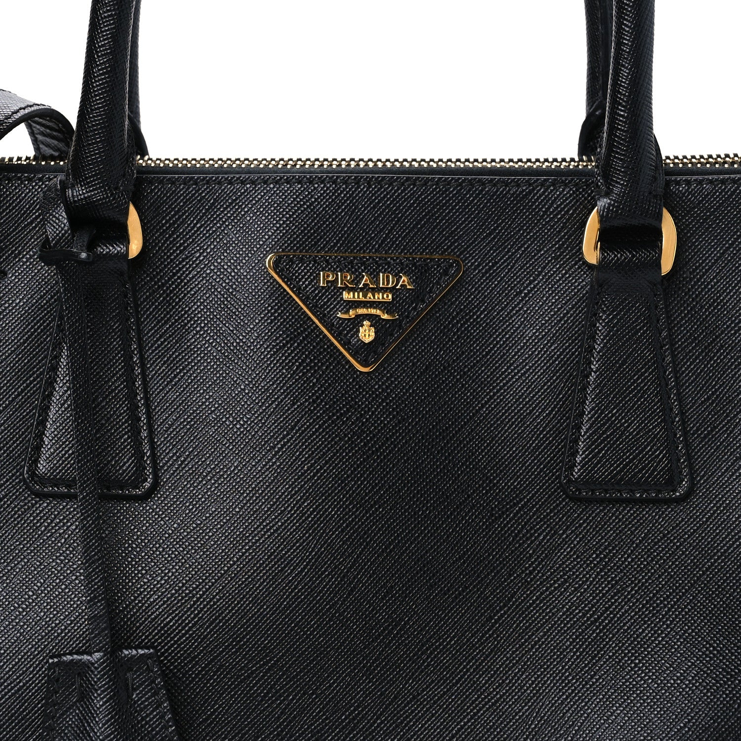 Saffiano Small Galleria Double Zip Tote Black - Image 9
