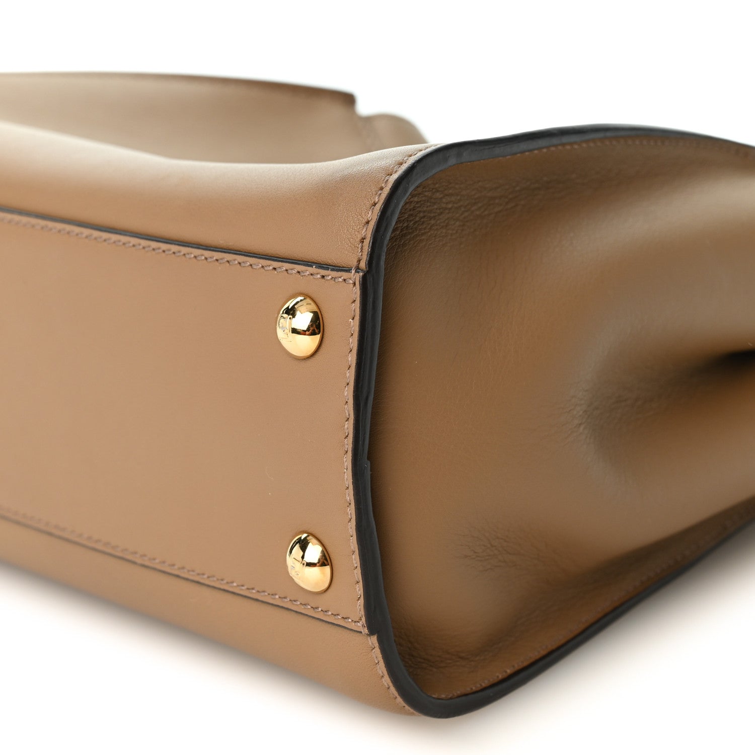 Vitello Seta Fabric Jacquard FF 1974 Mini Peekaboo Iconic Satchel Sand Tobacco Moro - Image 9