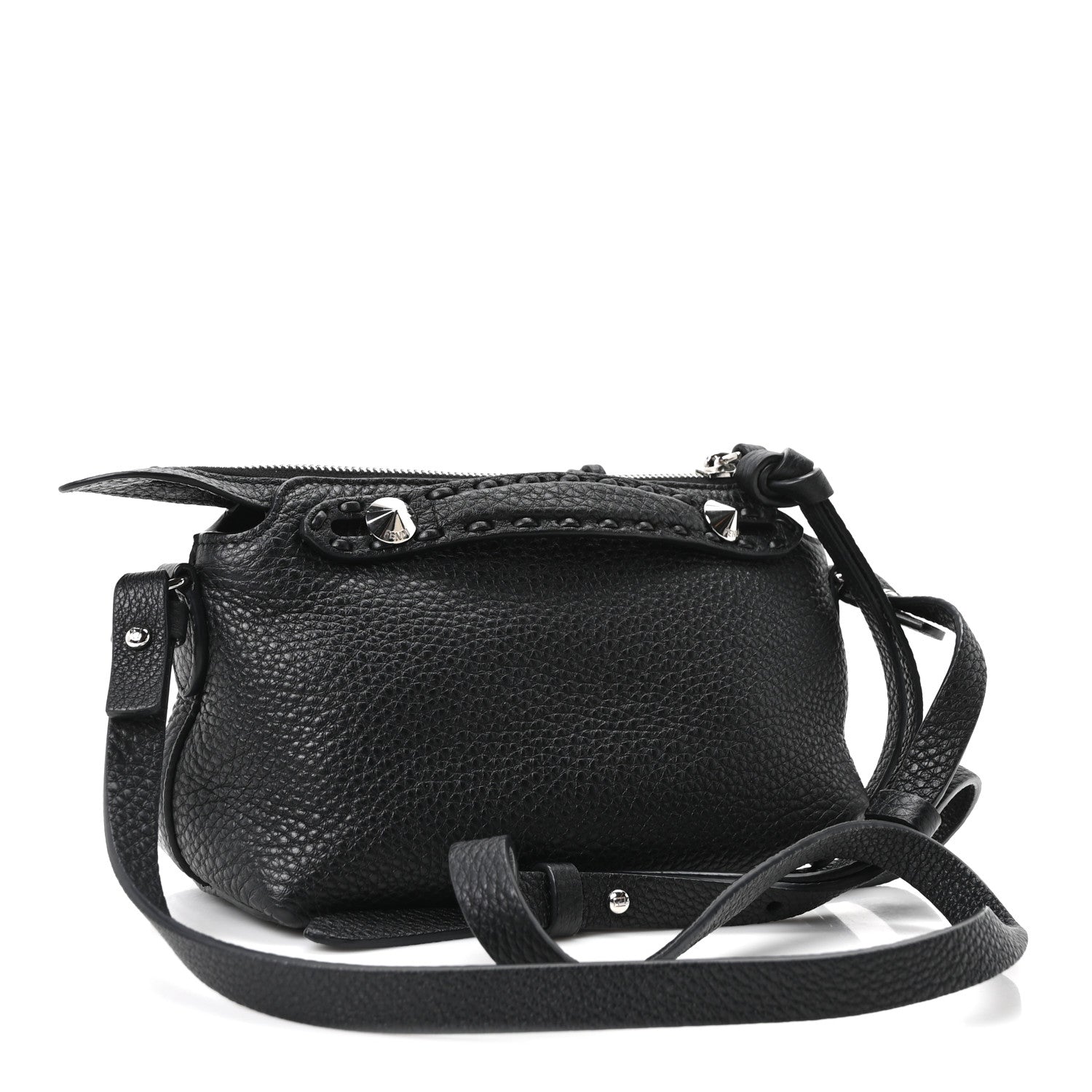 Cuoio Romano Selleria Sintetica Tape Stitch Mini By The Way Boston Bag Black - Image 3