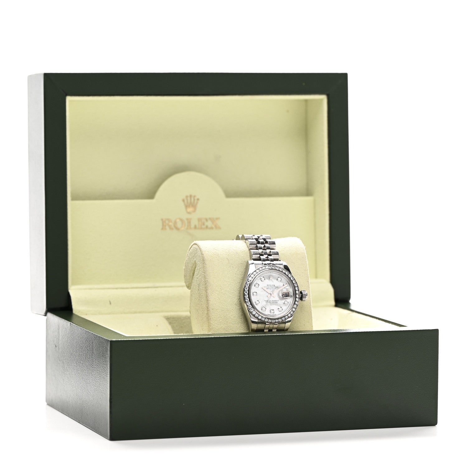 Stainless Steel 18K White Gold Diamond Mother of Pearl 26mm Oyster Perpetual Datejust Watch 179384 - Image 5