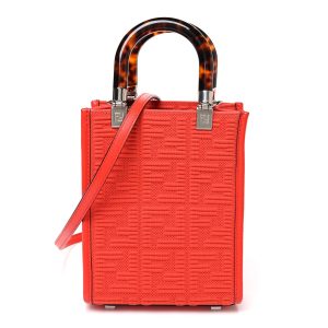 Technical Fabric Vitello Ceylon Plexiglass FF Mini Fendi Sunshine Shopper Tote Tulipano