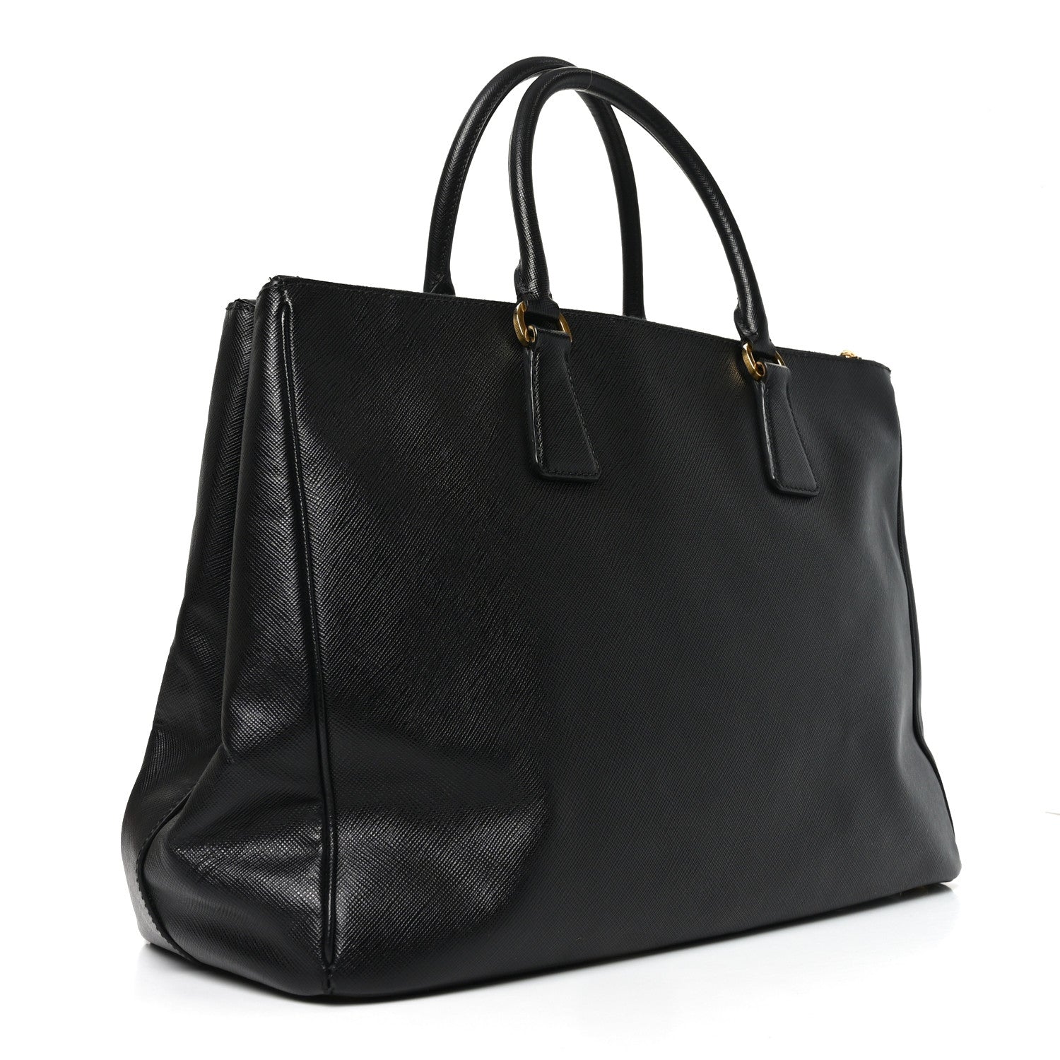 Saffiano Lux Large Galleria Double Zip Tote Black - Image 3