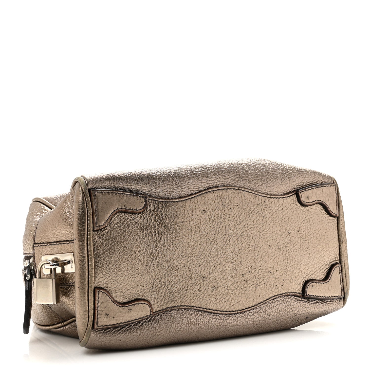 Metallic Vitello Daino Braided Bowler Piombo - Image 4