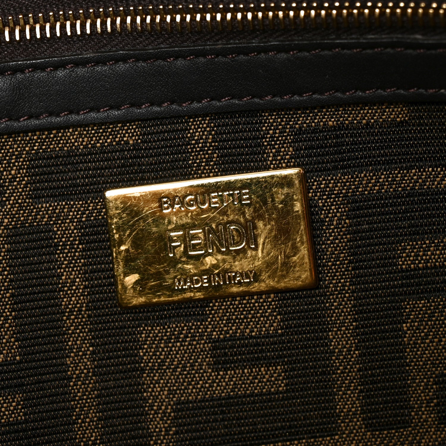 Fabric Jacquard FF 1974 Medium Baguette Tobacco Moro Black - Image 6