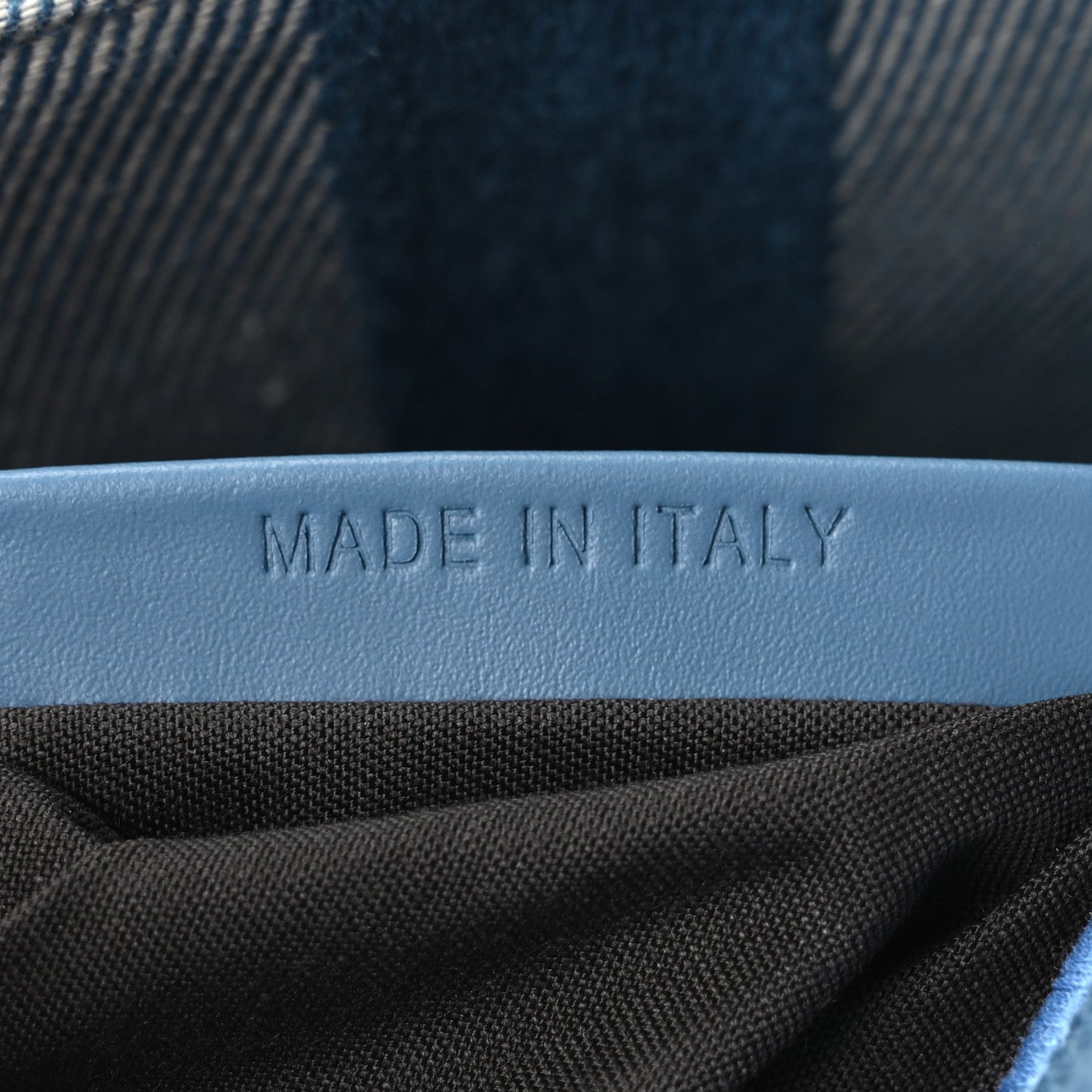 Denim Effect Fabric Jacquard FF Vitello Grace Mamma Baguette Blue - Image 7