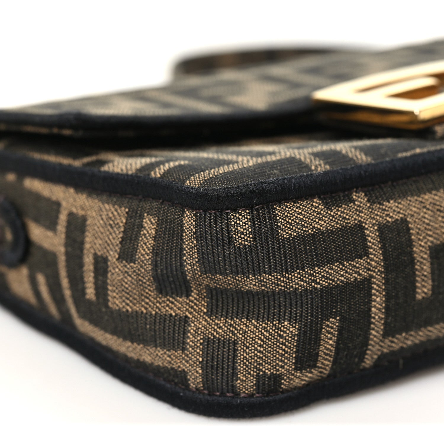 Fabric Jacquard FF 1974 Mini Baguette Tobacco Moro Black - Image 9