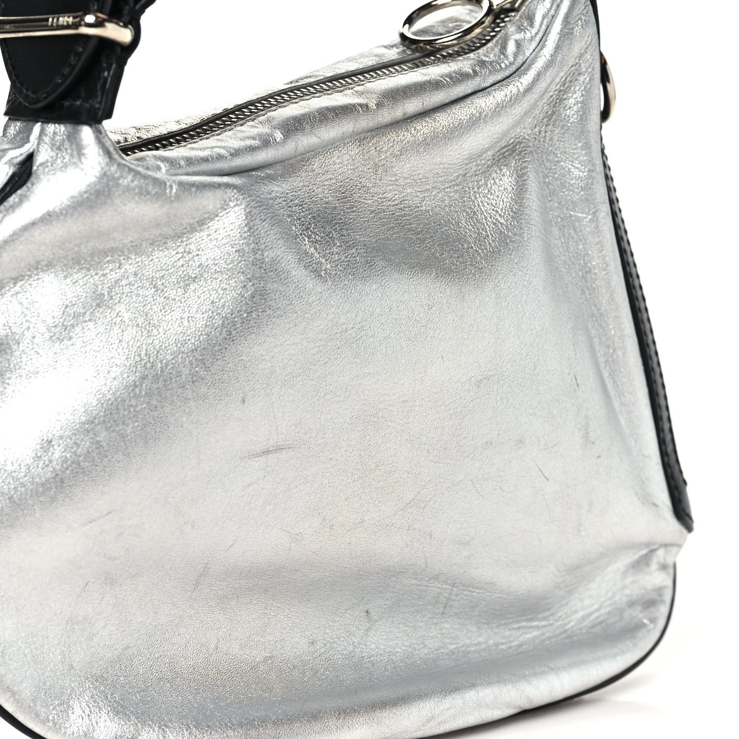 Calfskin Metal Small Oyster Black - Image 10