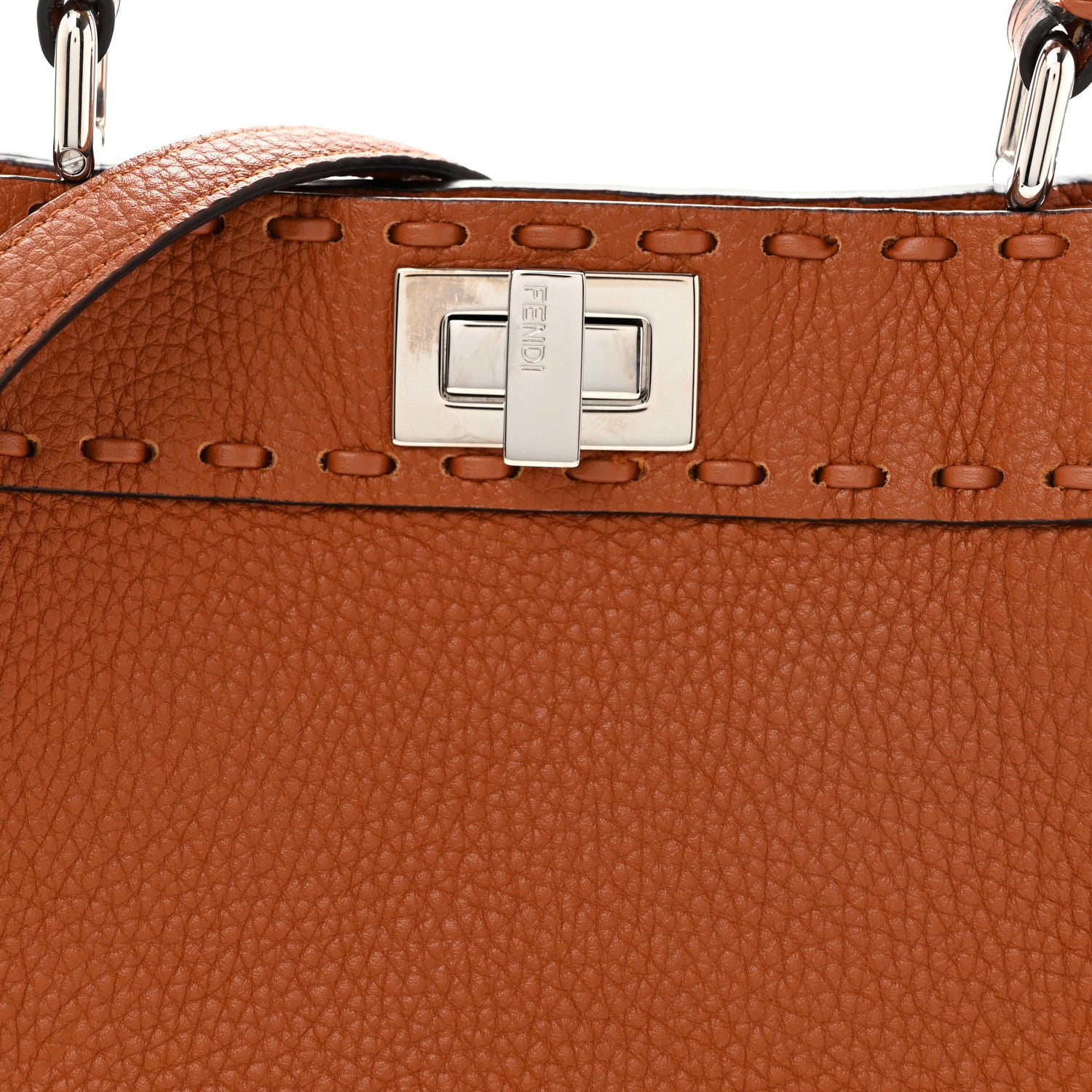Cuoio Romano Snakeskin Selleria Mini Peekaboo Iconic Satchel Cappuccino - Image 7