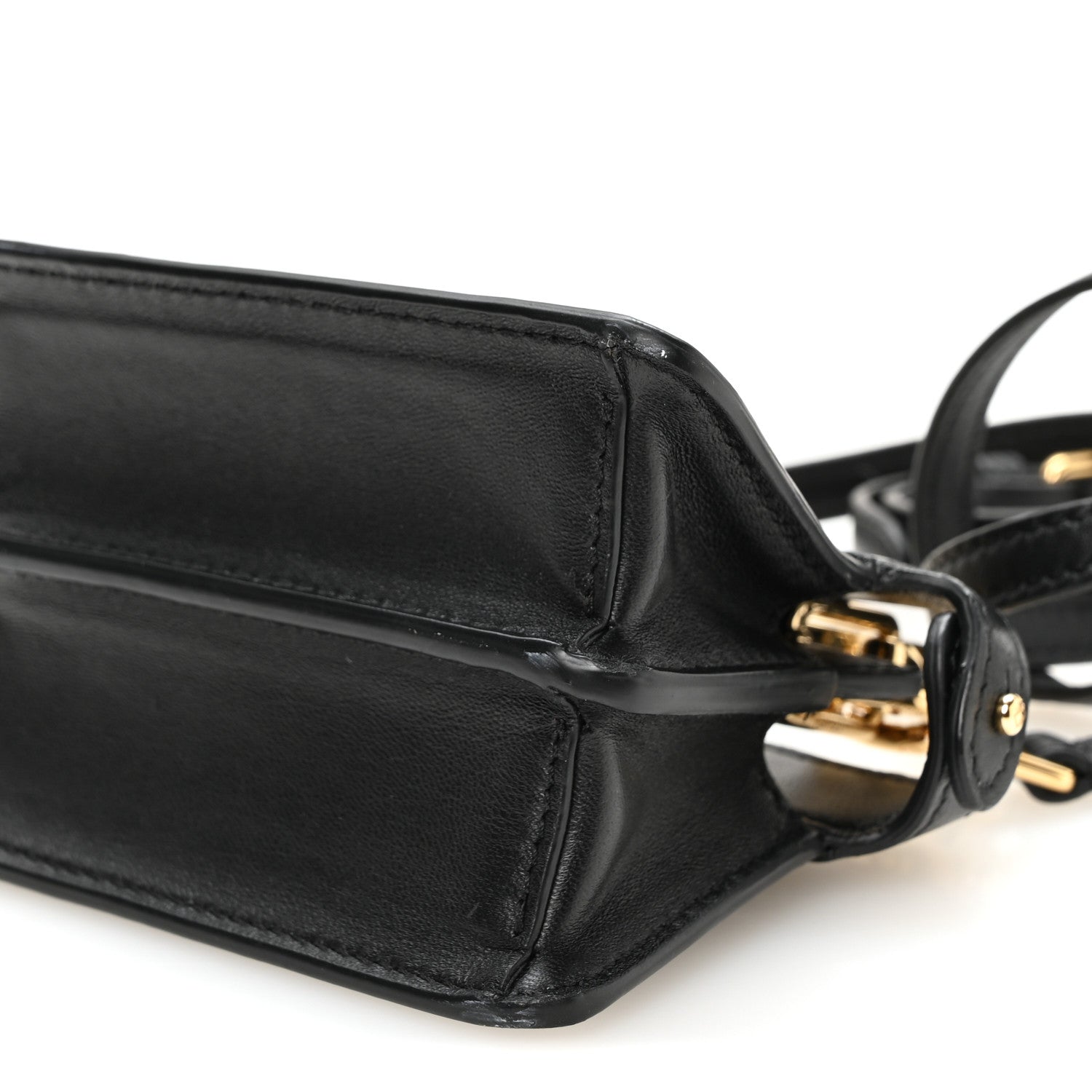 Shiny Nappa Nano Peekaboo Maxi Handle Satchel Black - Image 10