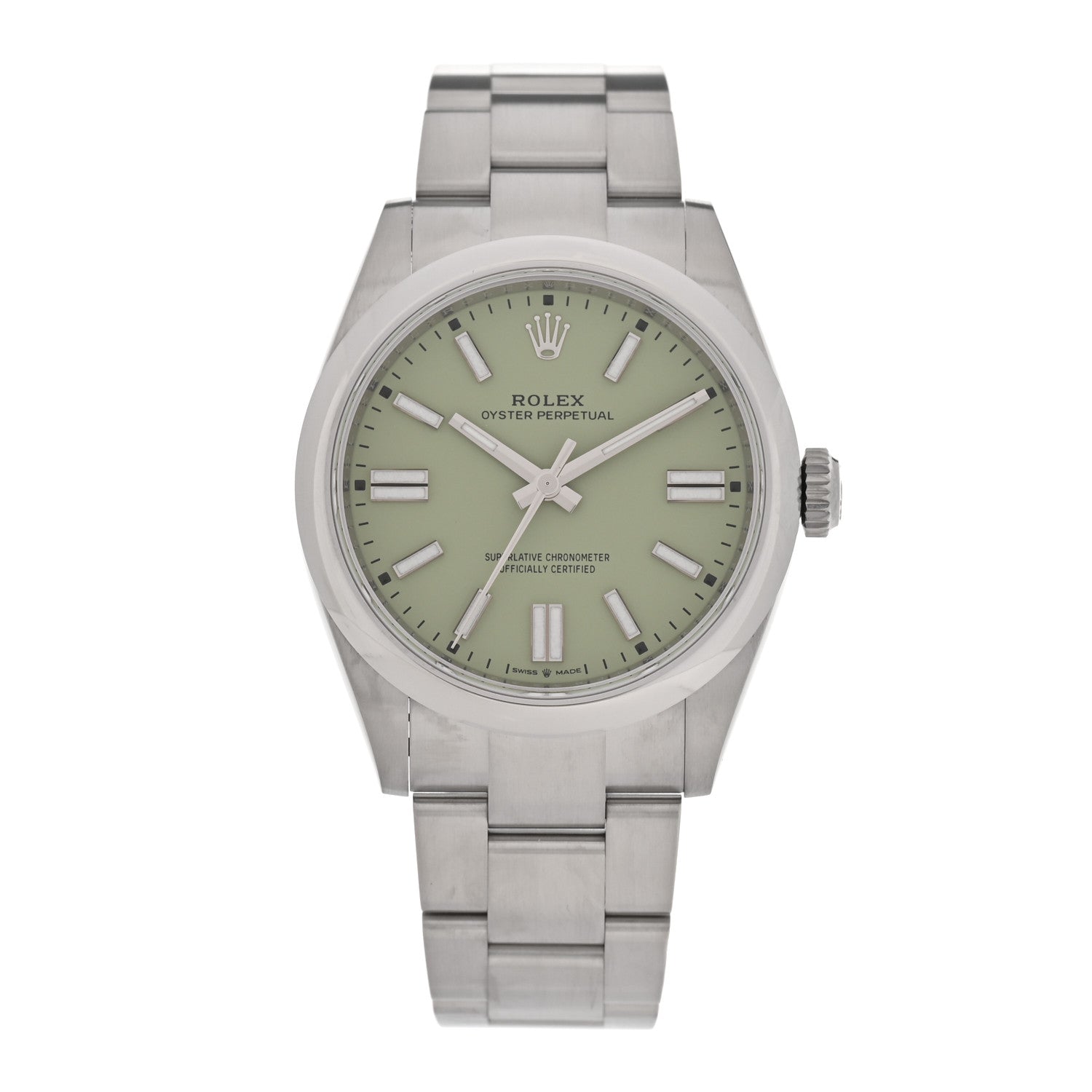 Stainless Steel 41mm Oyster Perpetual Watch Pistachio 134300