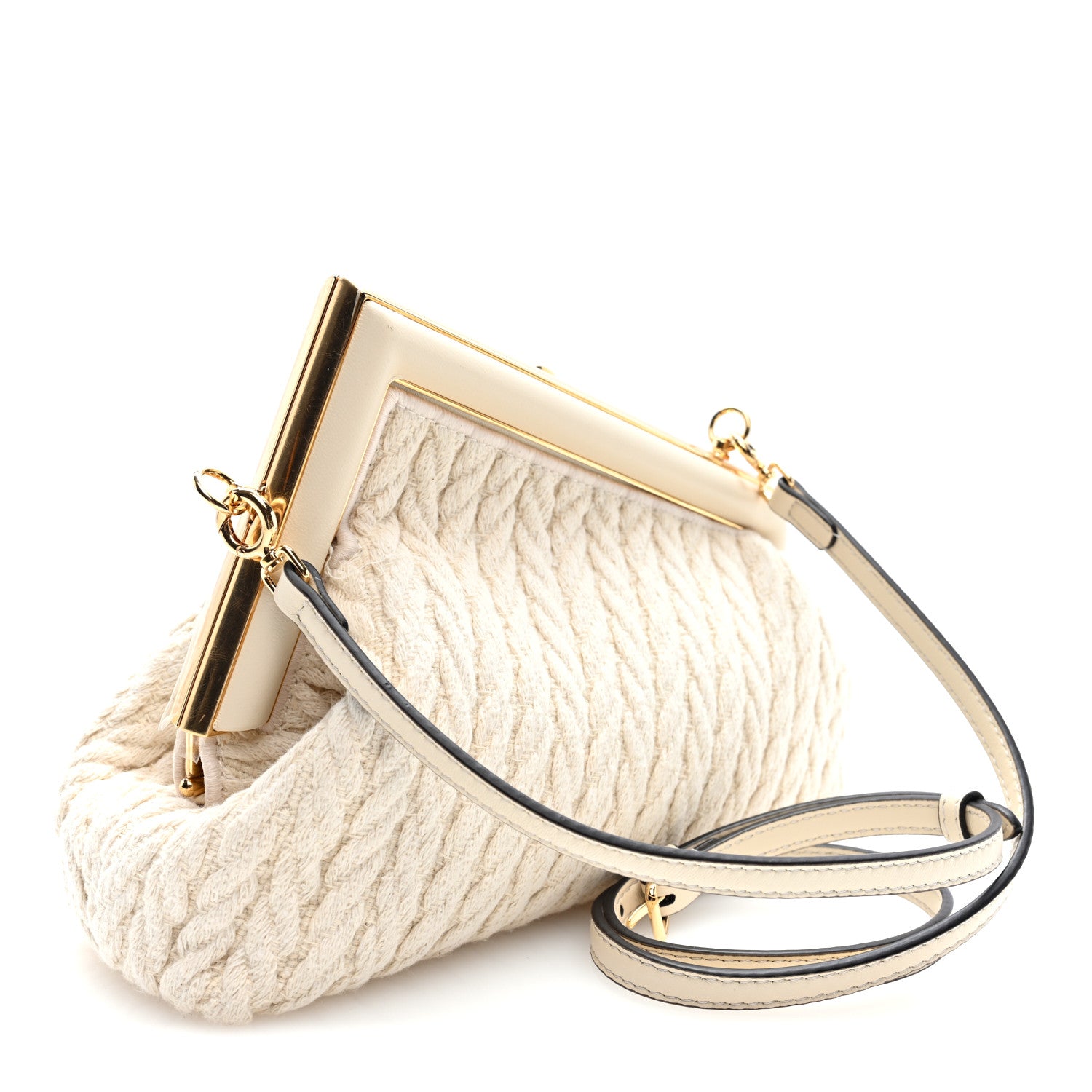 Lambskin Tessuto Treccia Small Fendi First Grezzo - Image 3